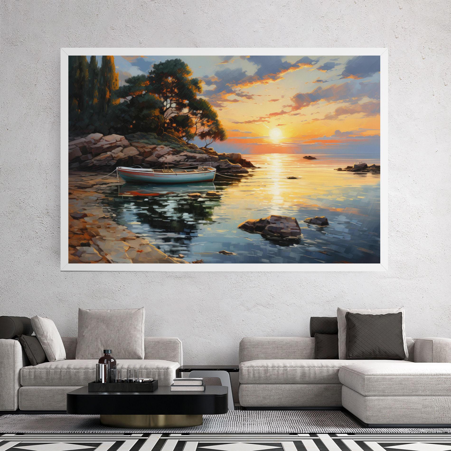 Obraz na Płótnie Sunset Sea Art mockup 2