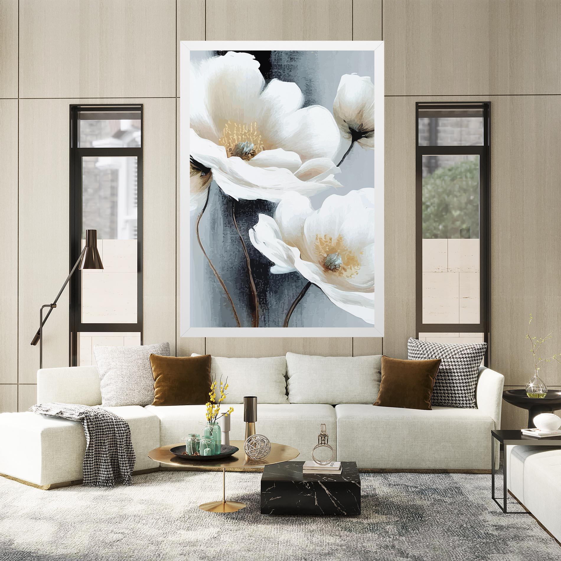 Obraz na Płótnie Paint Texture Flower mockup 2