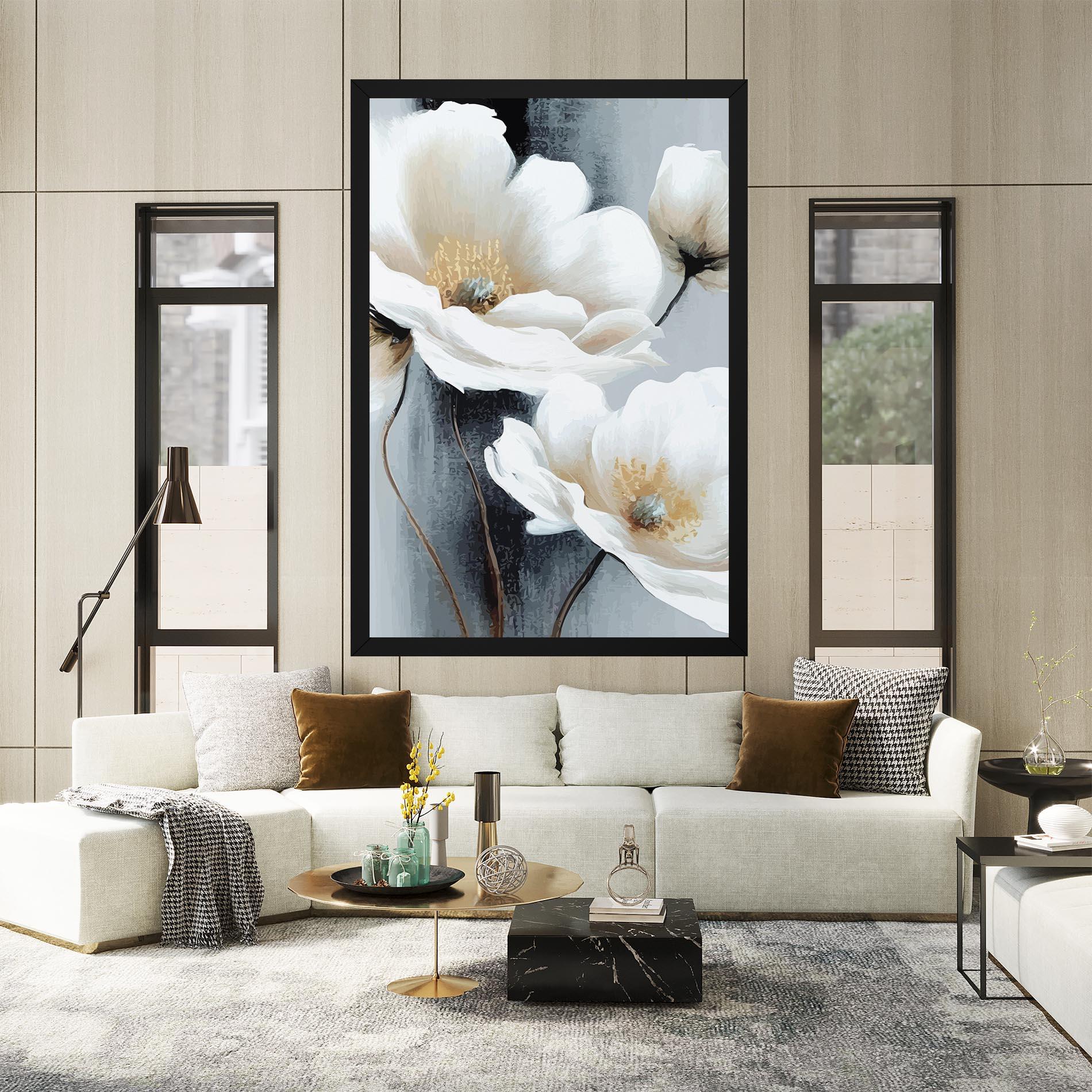 Obraz na Płótnie Paint Texture Flower mockup 2