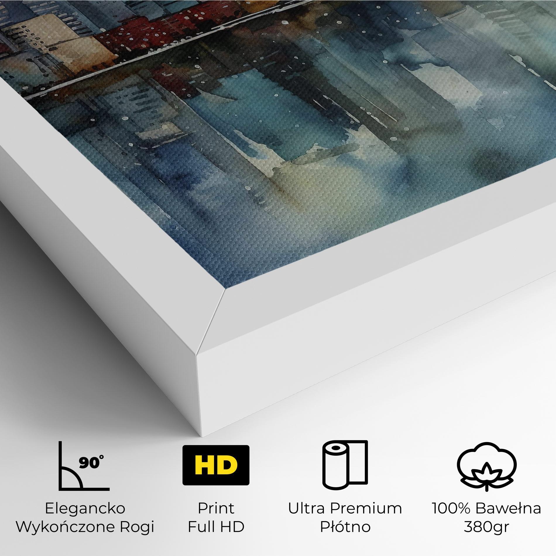 Obraz na Płótnie Watercolor City Skyline mockup 4