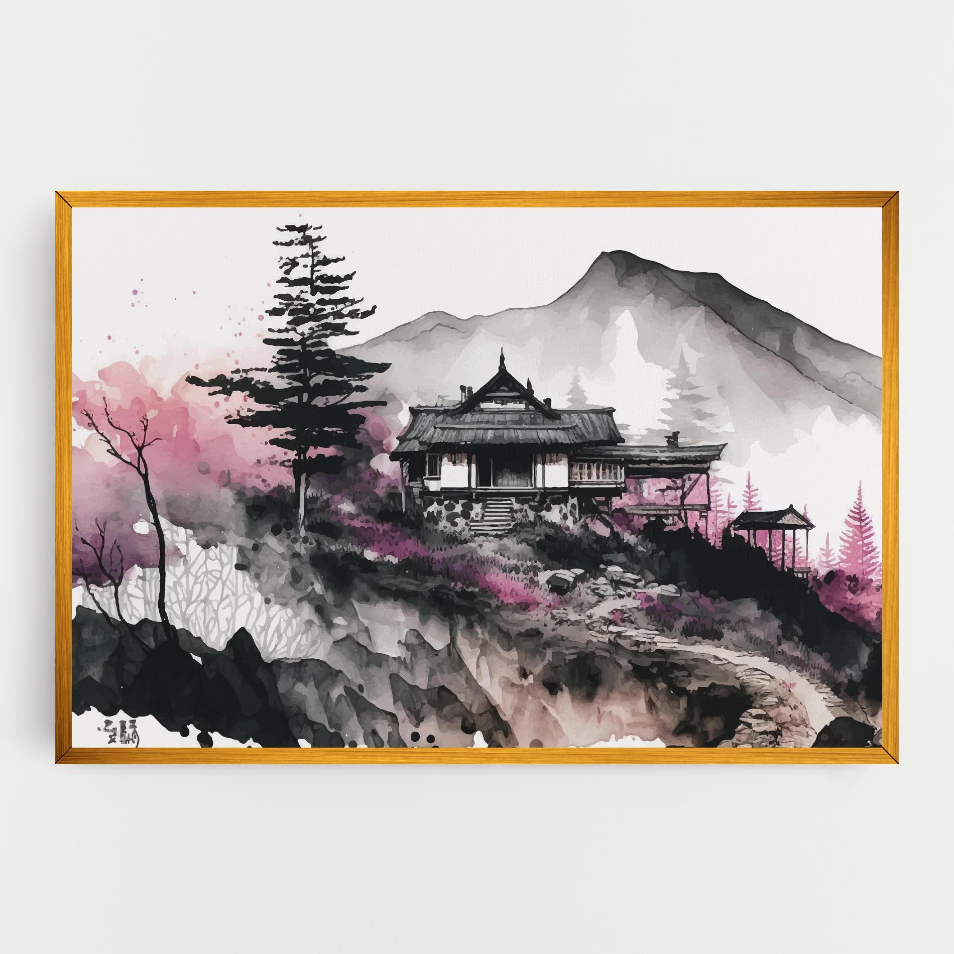 Obraz na Płótnie Japanese Temple Art mockup 0