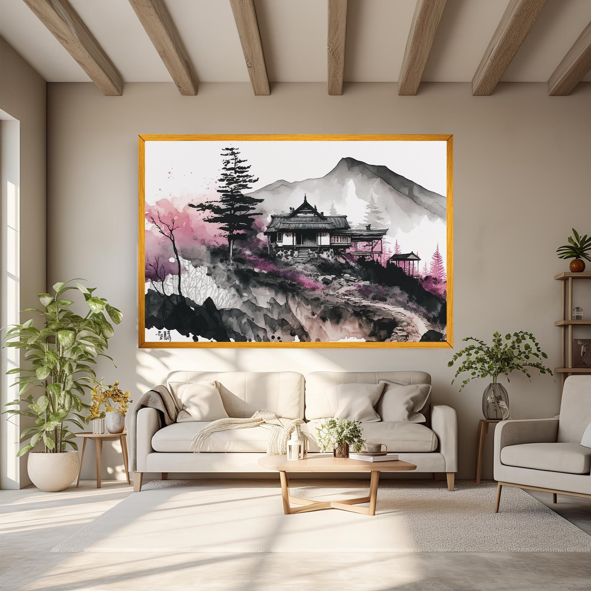 Obraz na Płótnie Japanese Temple Art mockup 6