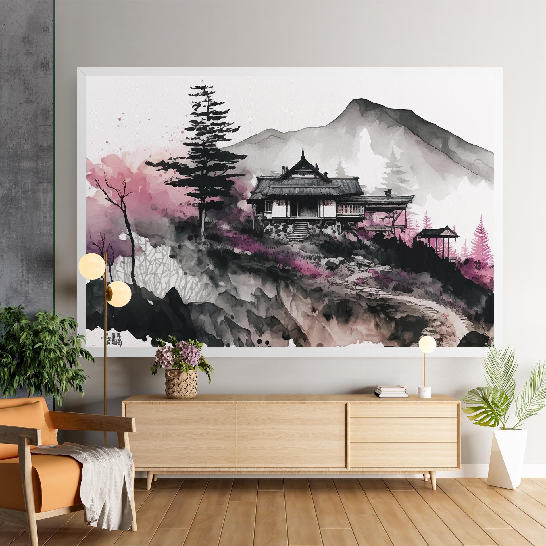 Obraz na Płótnie Japanese Temple Art mockup 9