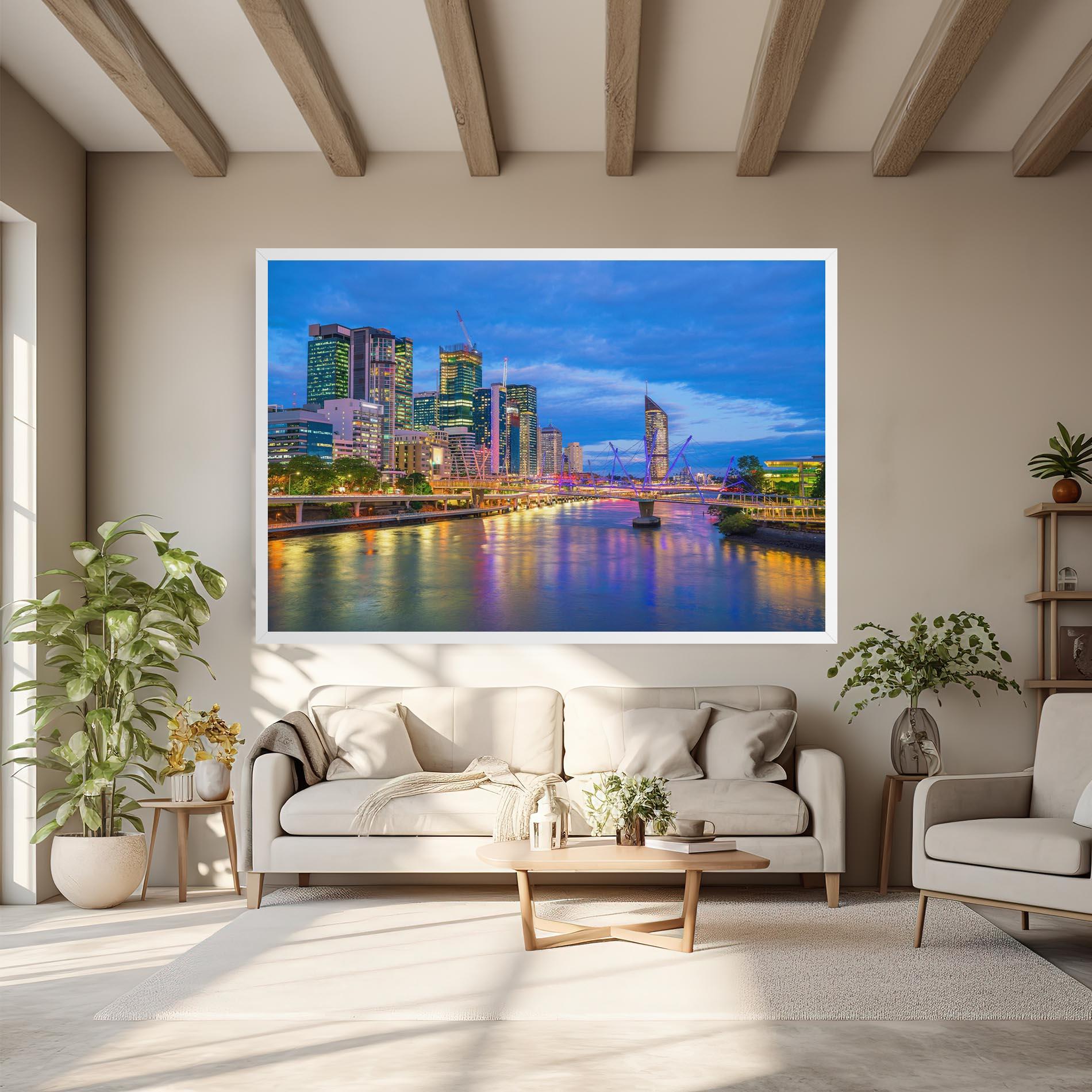 Obraz na Płótnie Brisbane Skyline View mockup 6