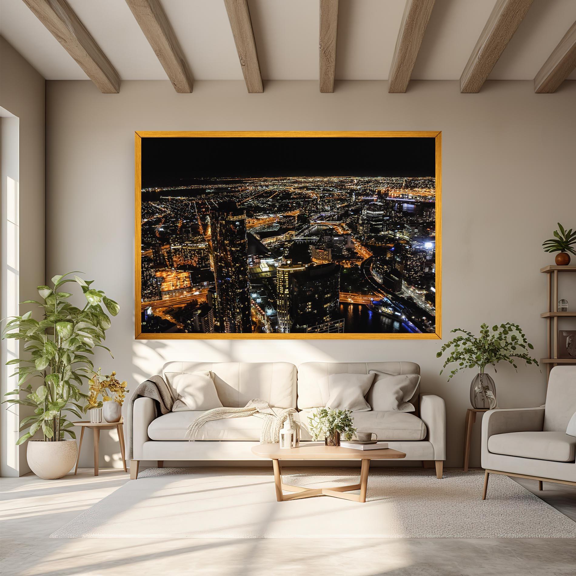 Obraz na Płótnie Black City Light mockup 6