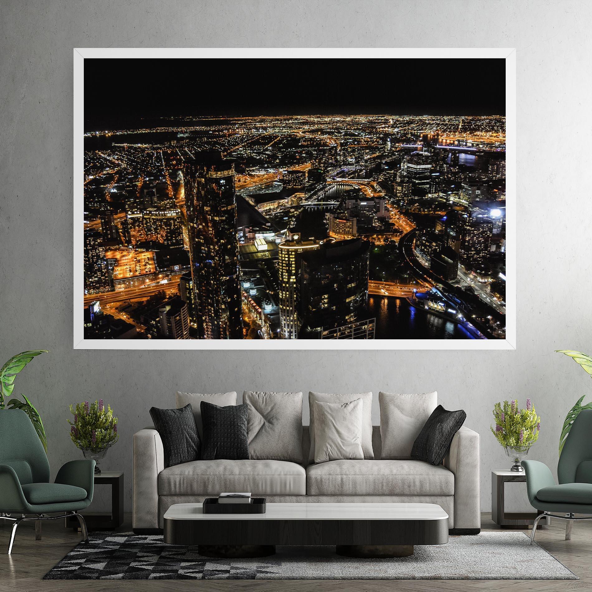 Obraz na Płótnie Black City Light mockup 7