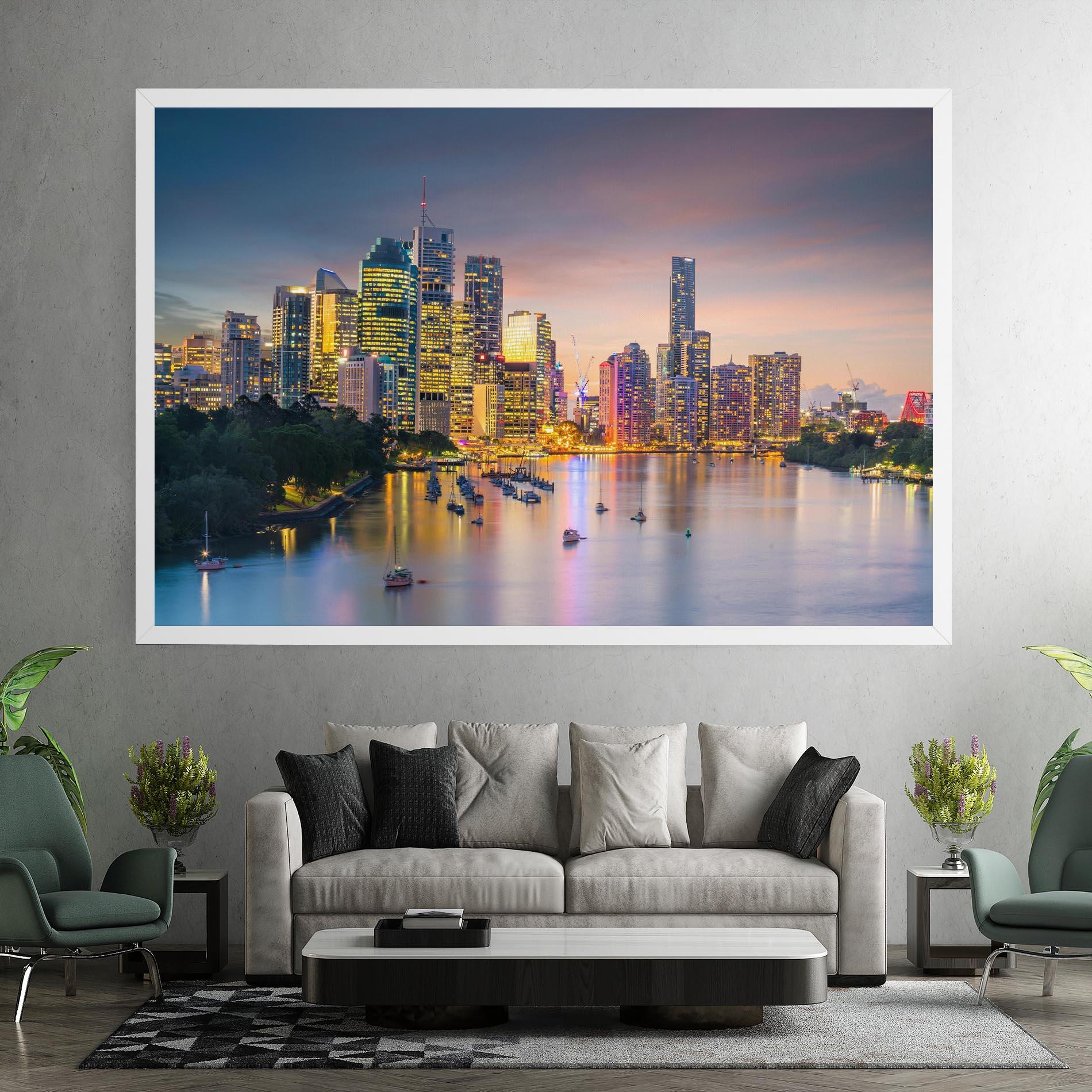 Obraz na Płótnie Brisbane City Skyline mockup 7