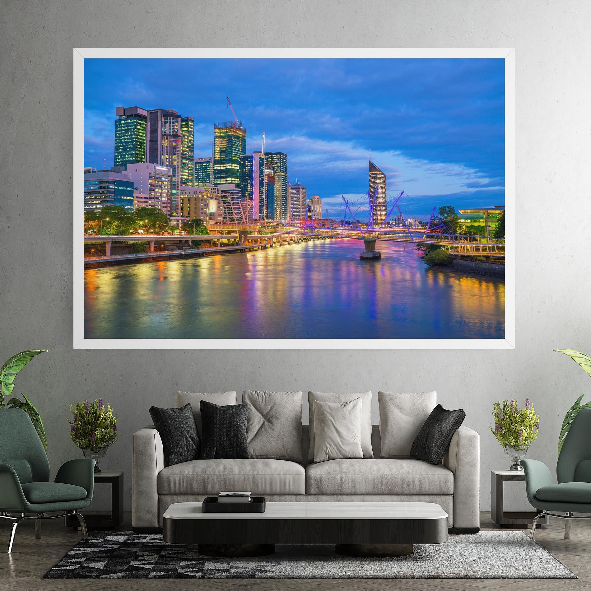 Obraz na Płótnie Brisbane Skyline View mockup 7