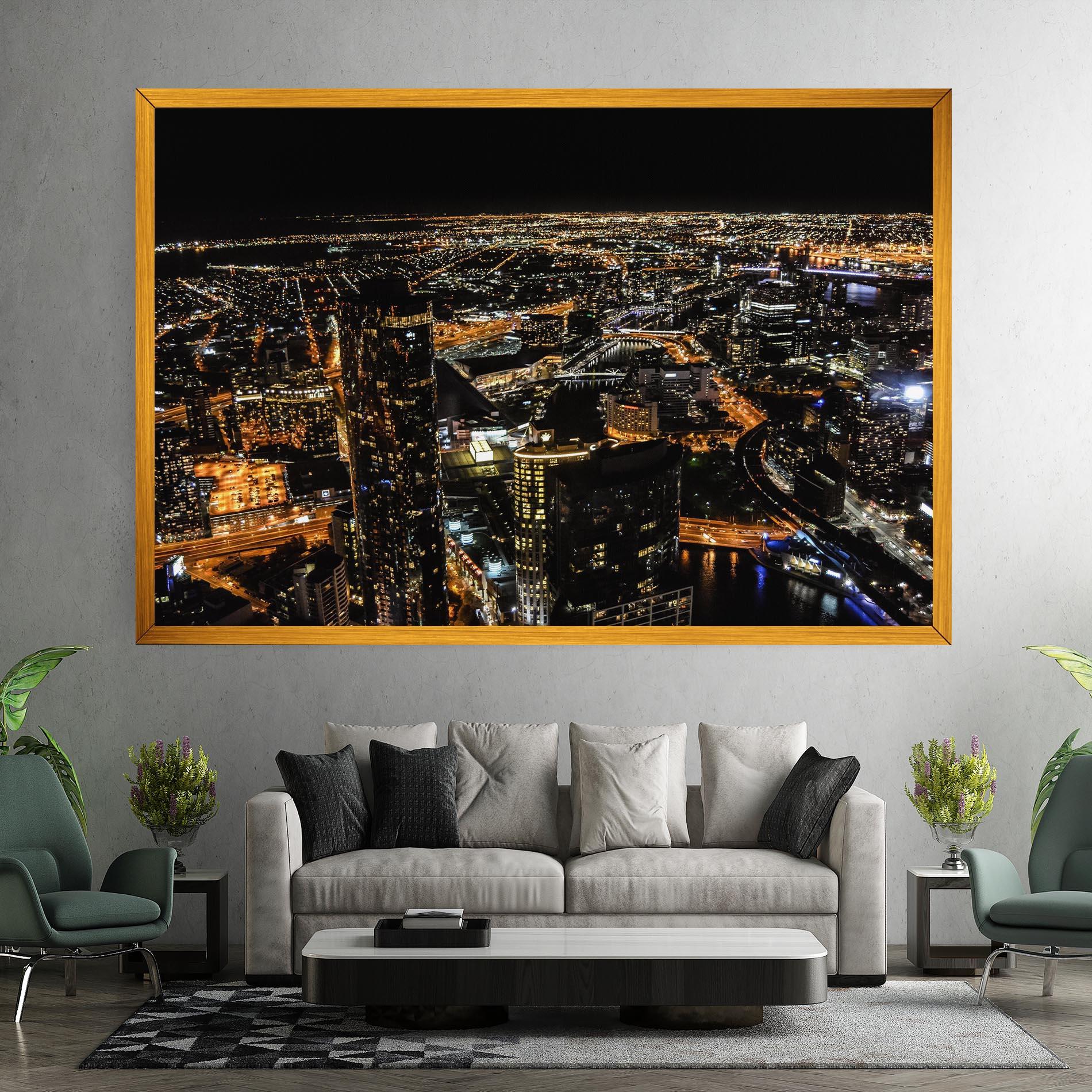 Obraz na Płótnie Black City Light mockup 7