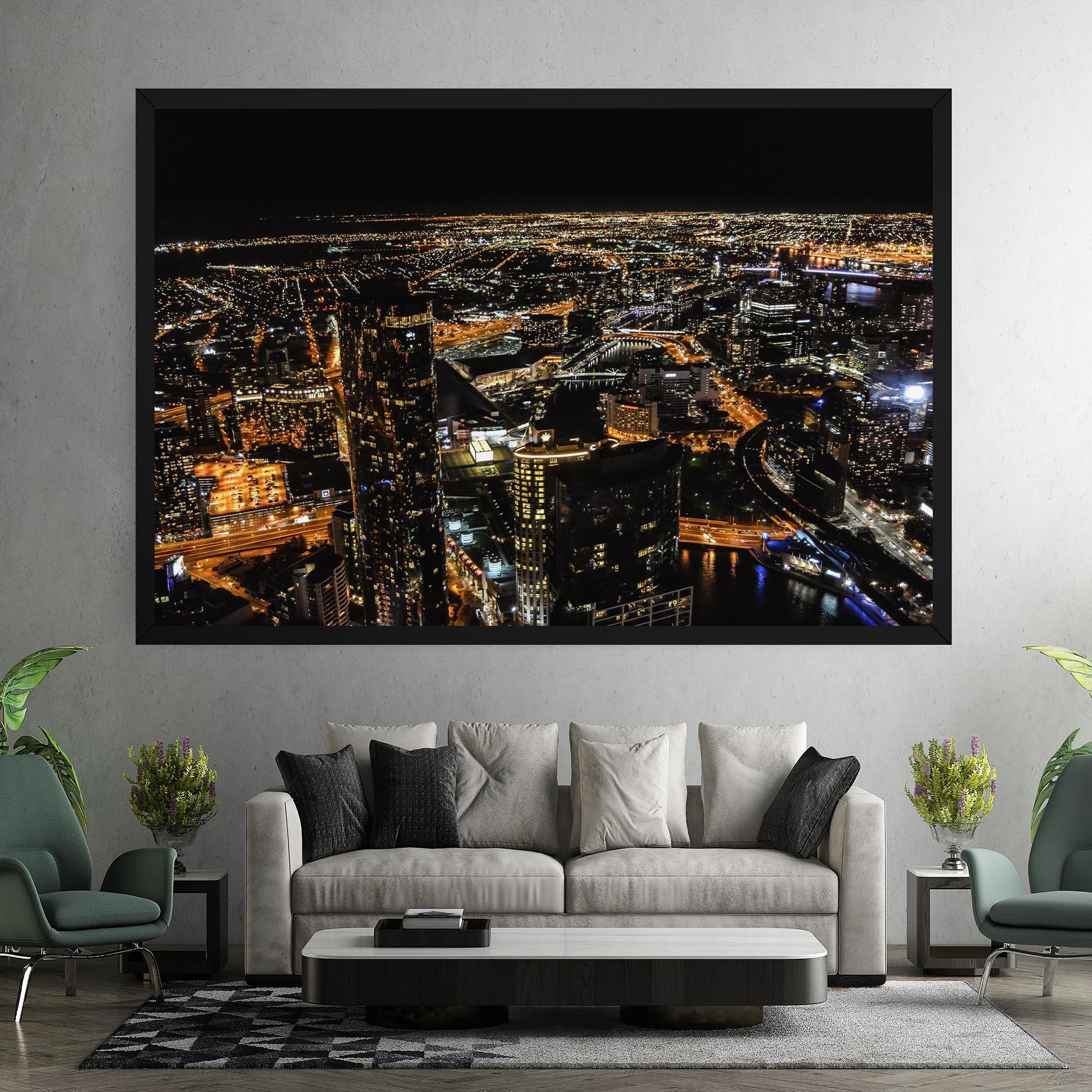 Obraz na Płótnie Black City Light mockup 7