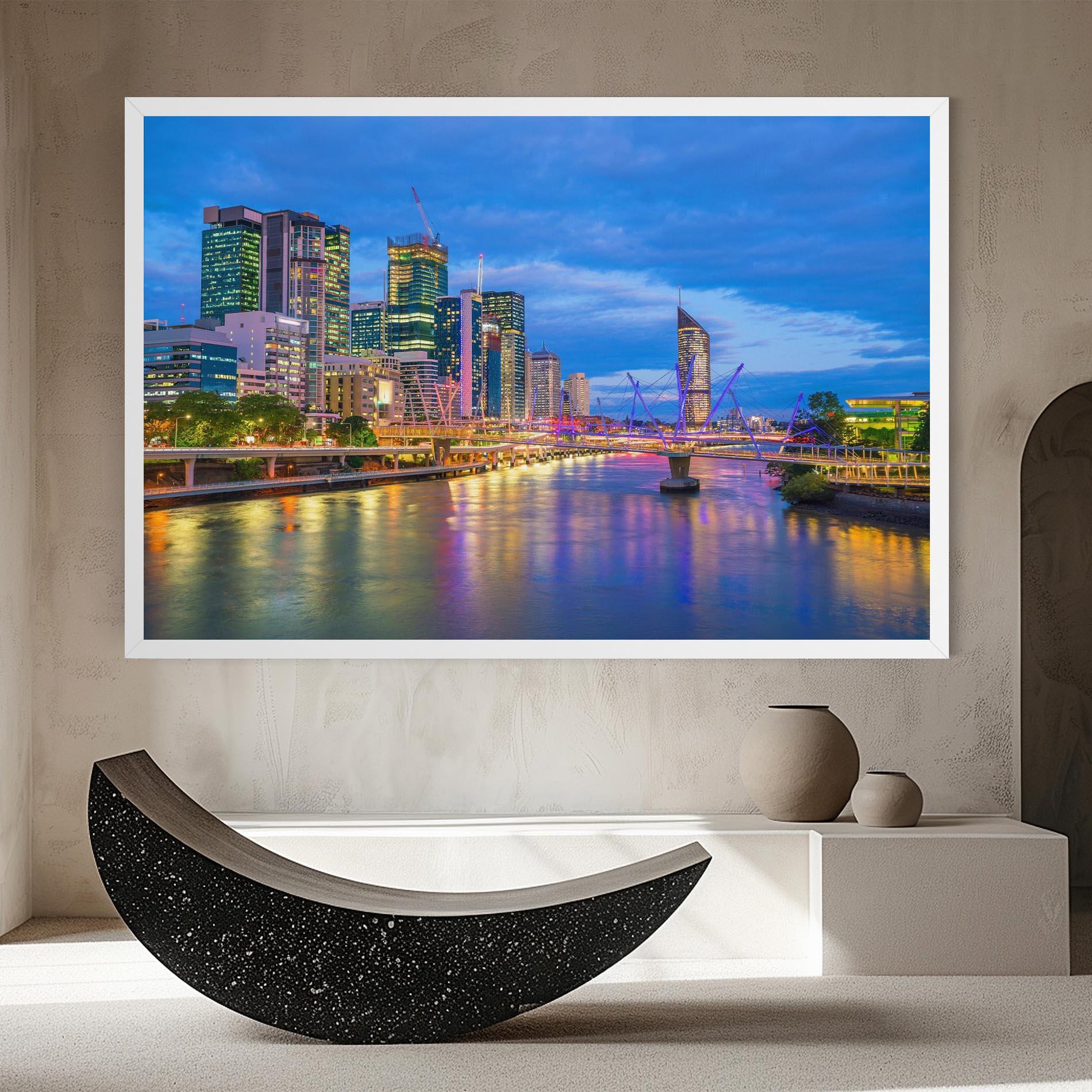 Obraz na Płótnie Brisbane Skyline View mockup 8