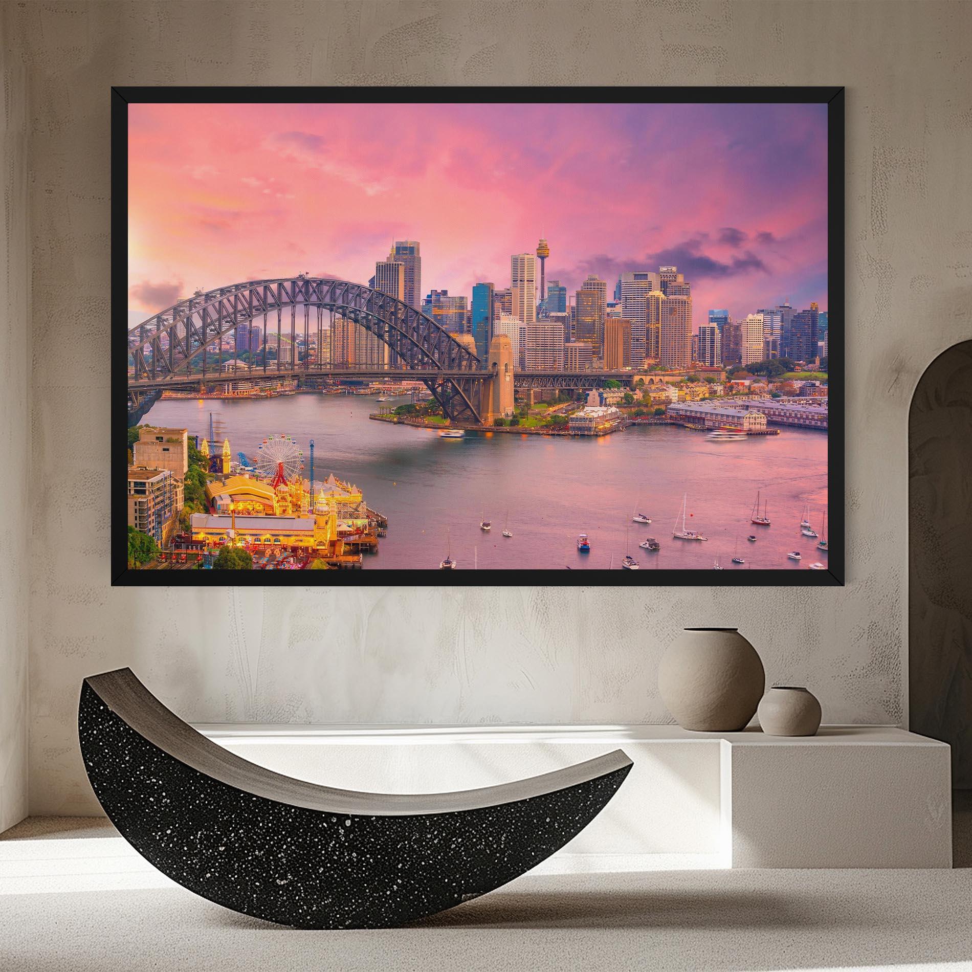 Obraz na Płótnie Pink Sydney Skyline mockup 8