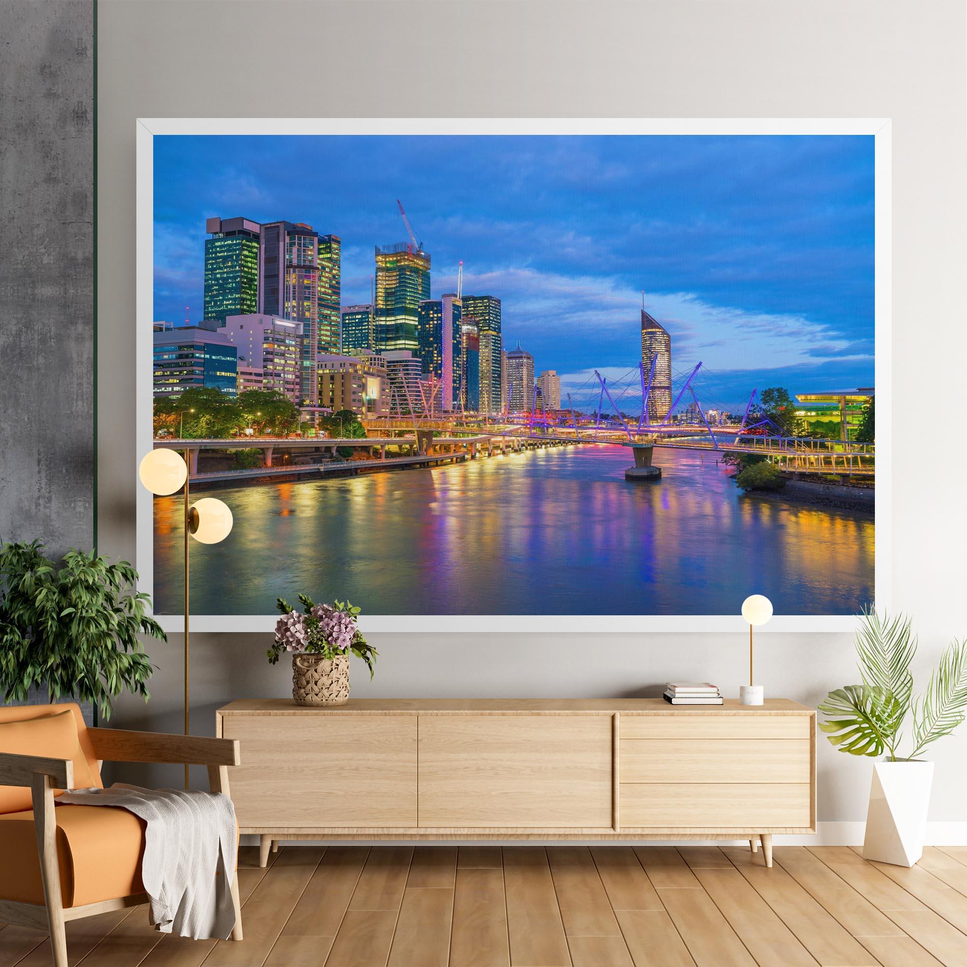 Obraz na Płótnie Brisbane Skyline View mockup 9