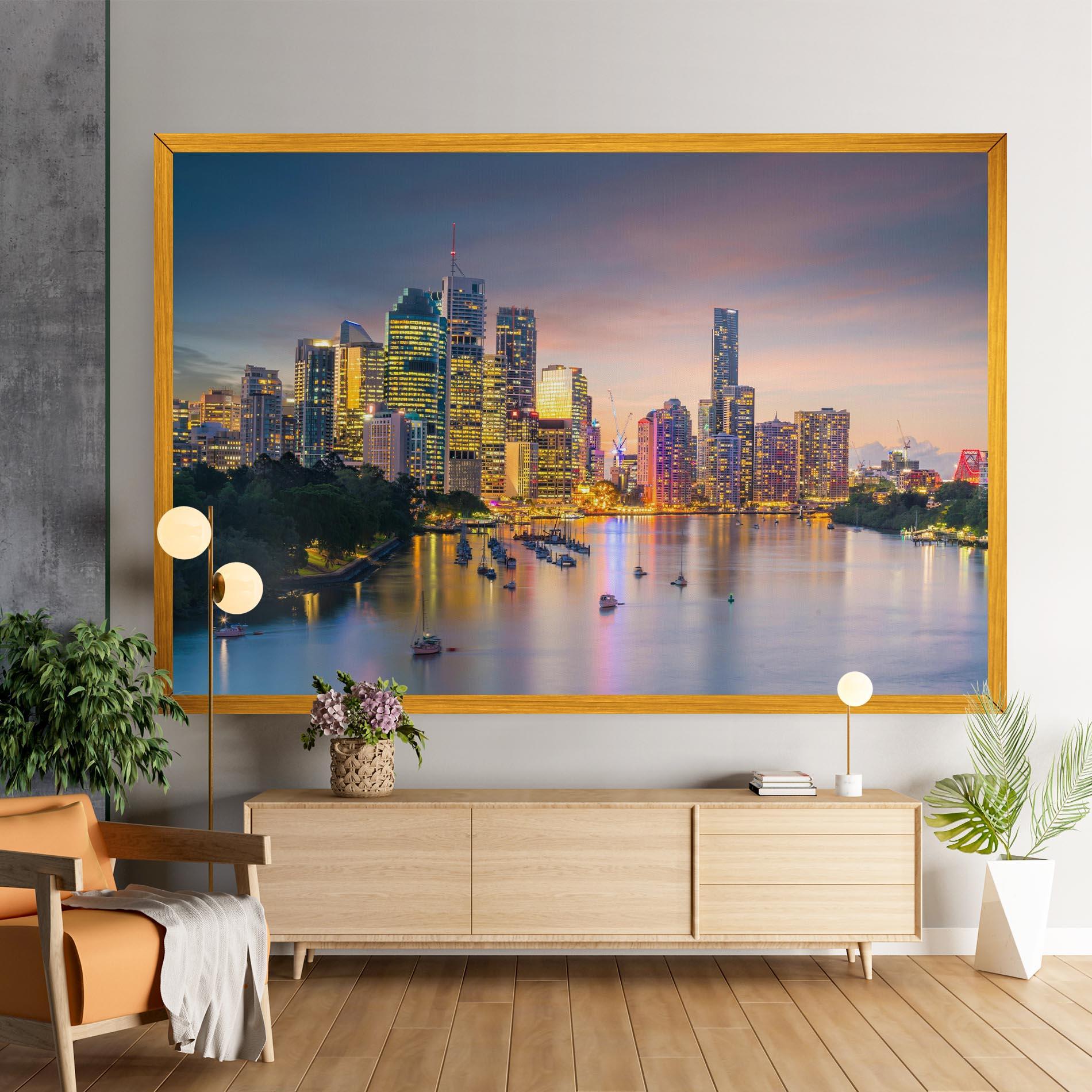 Obraz na Płótnie Brisbane City Skyline mockup 9