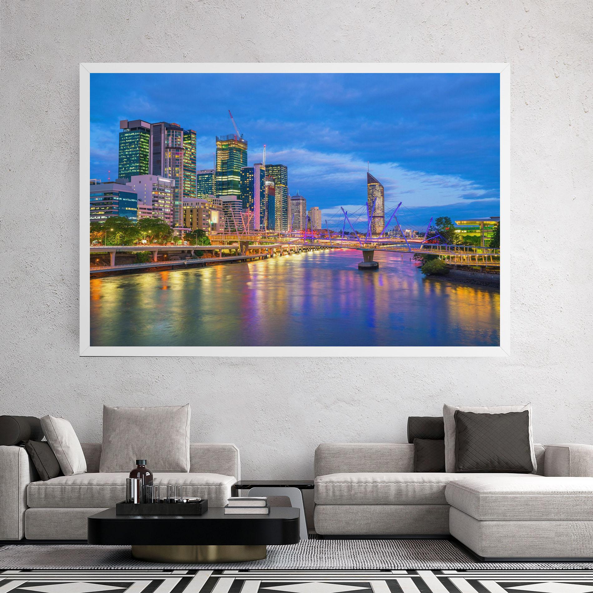 Obraz na Płótnie Brisbane Skyline View mockup 2
