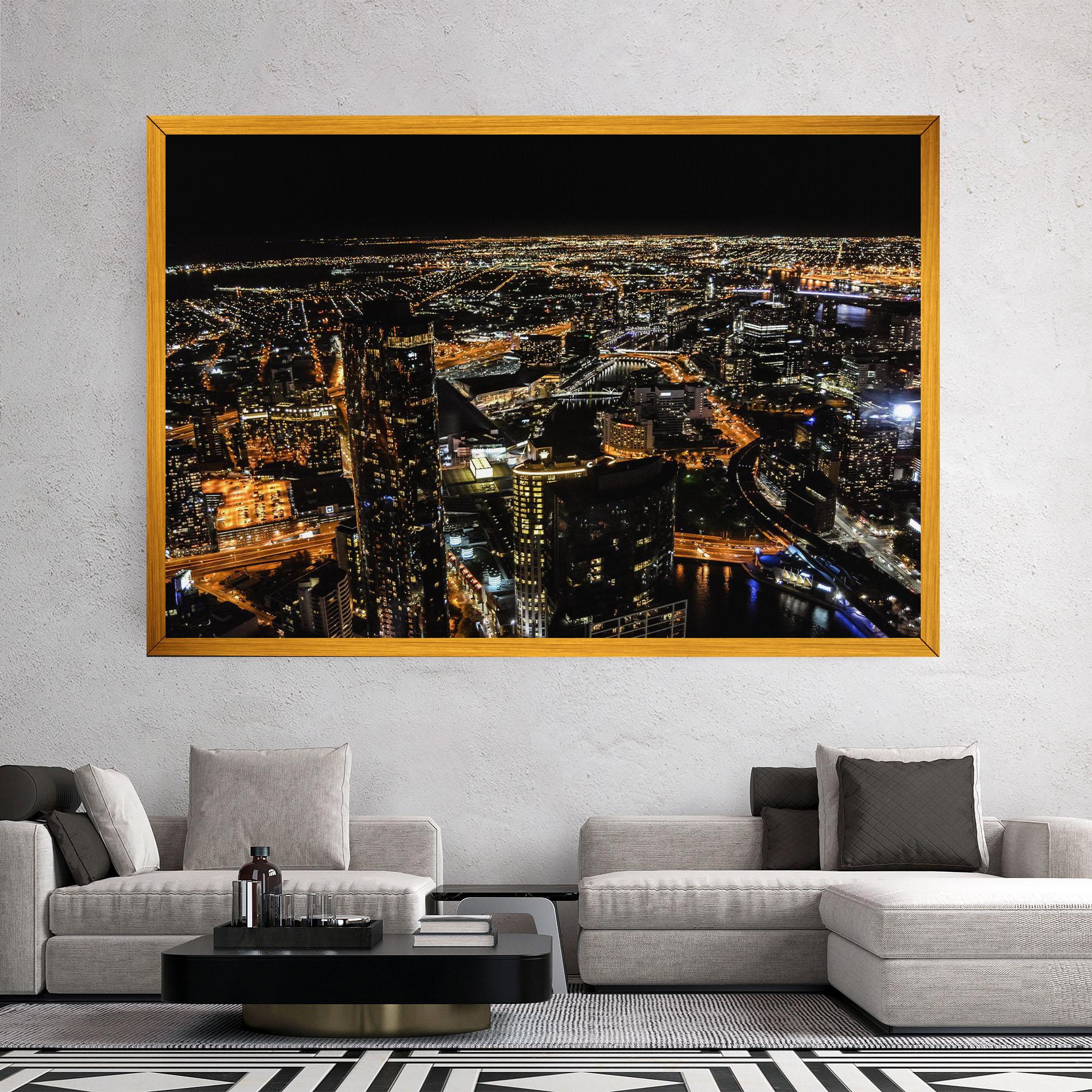 Obraz na Płótnie Black City Light mockup 2