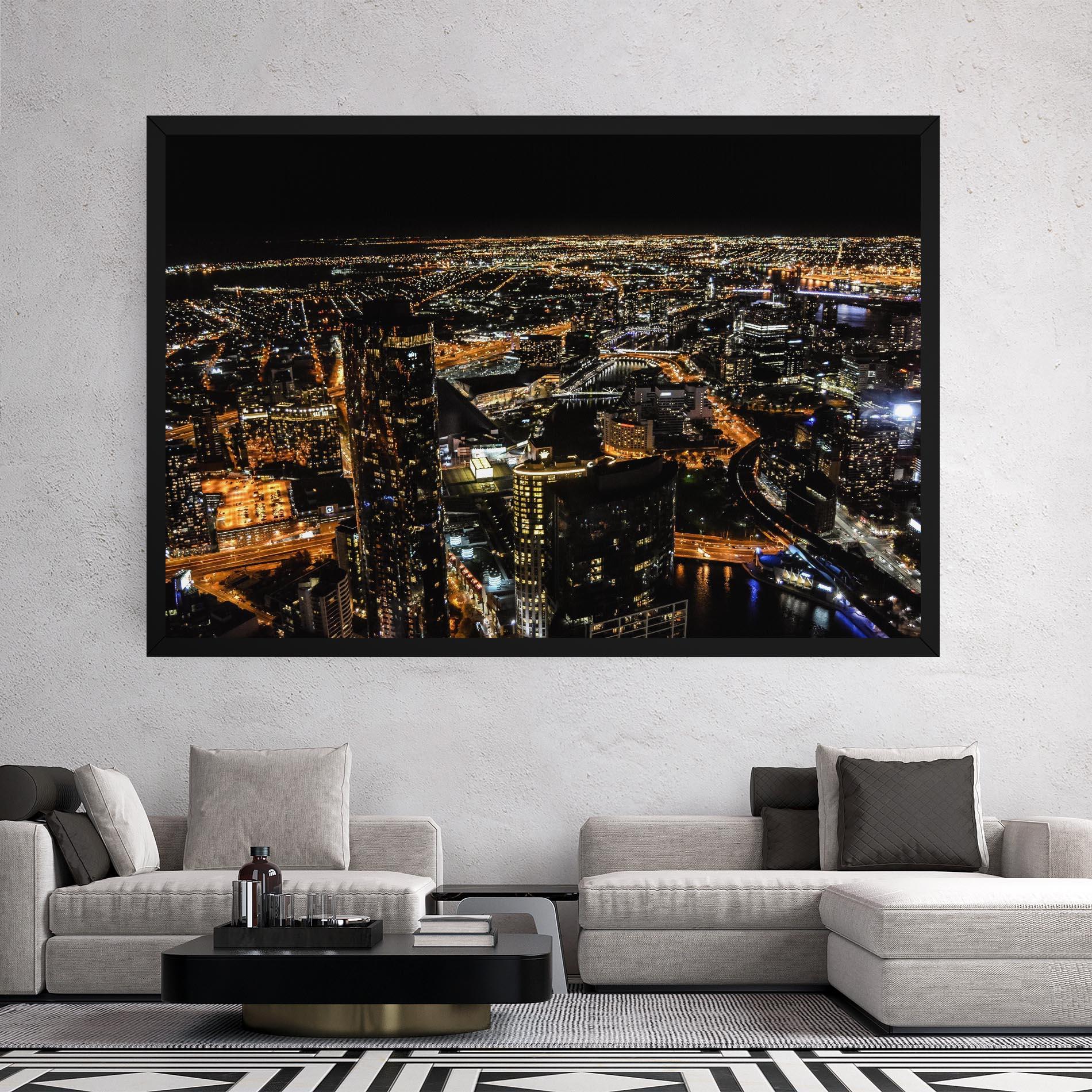 Obraz na Płótnie Black City Light mockup 2