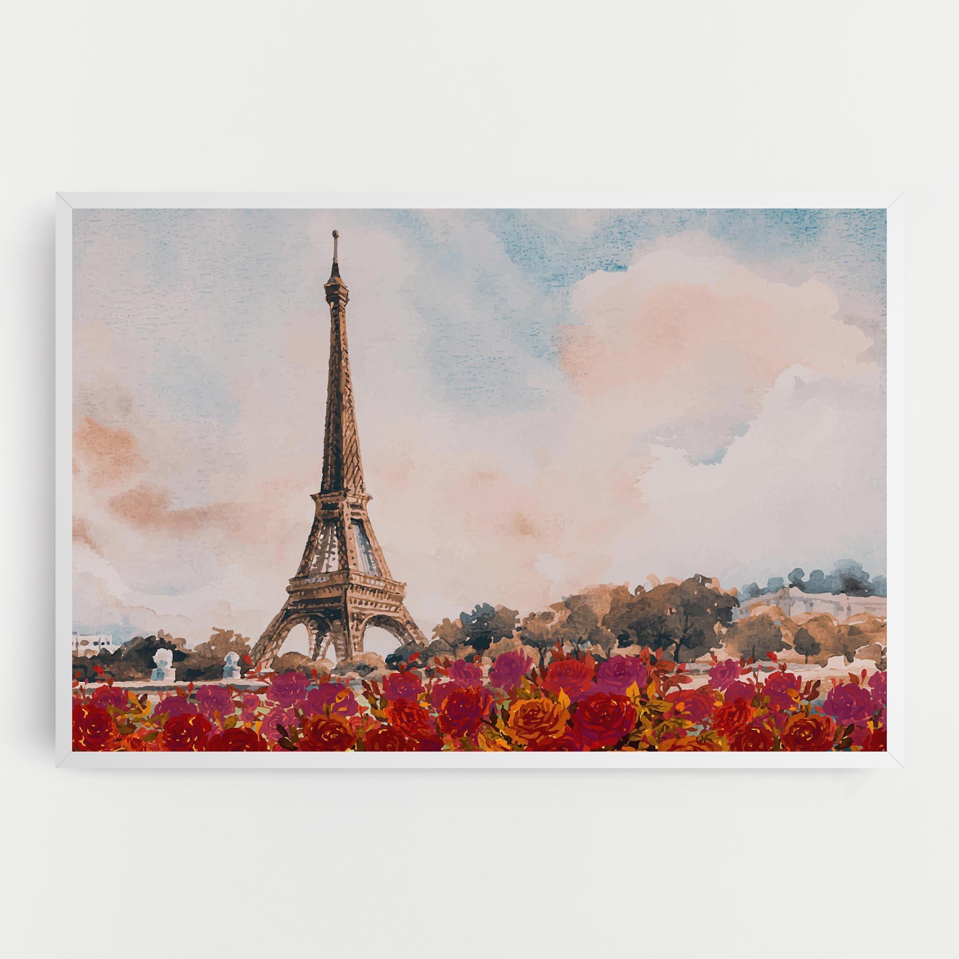 Obraz na Płótnie Eiffel Tower Roses mockup 0