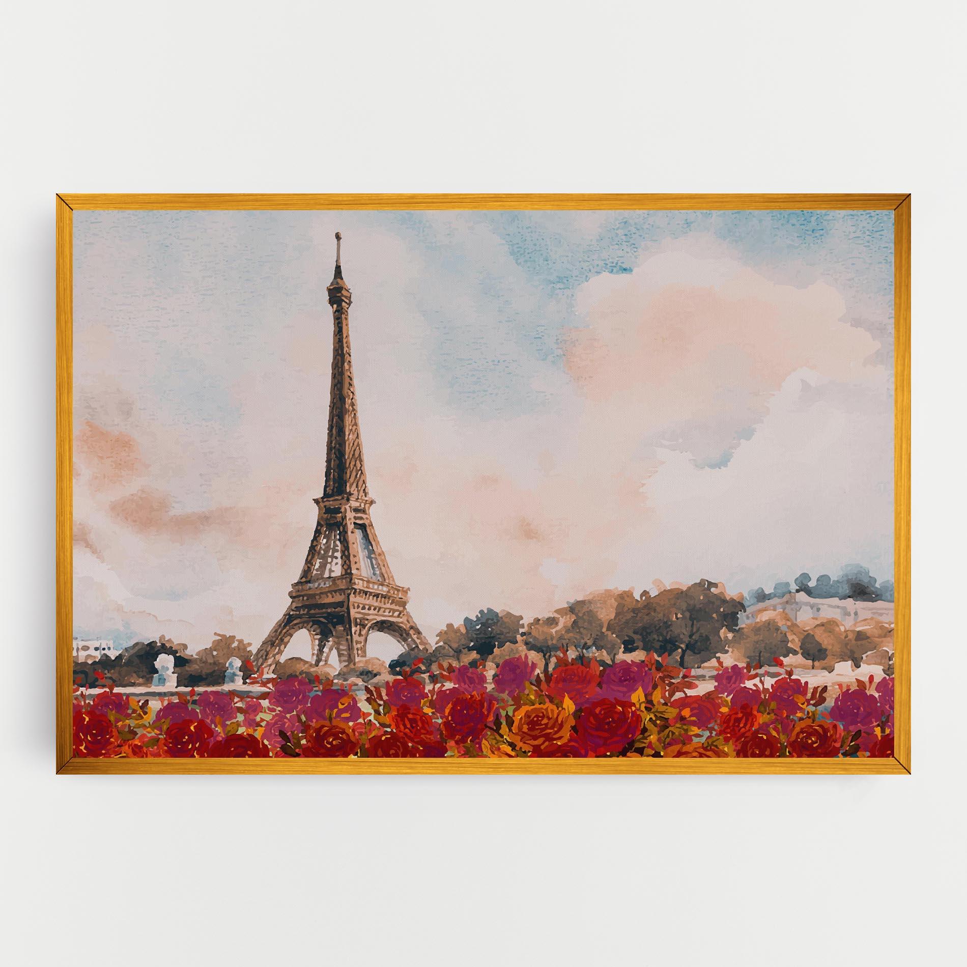 Obraz na Płótnie Eiffel Tower Roses mockup 0
