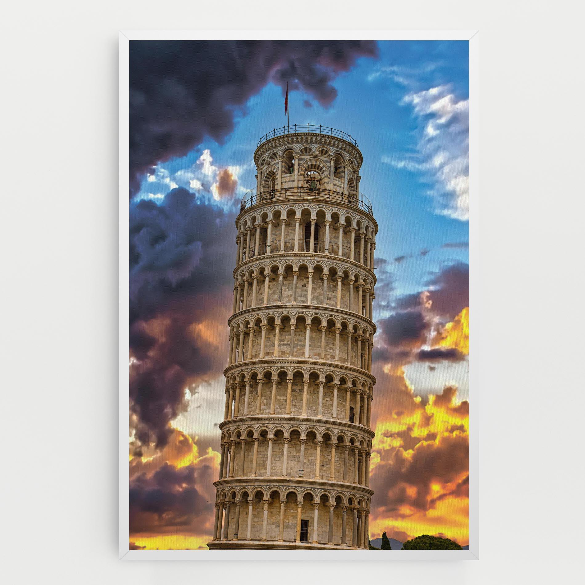 Obraz na Płótnie Tower Of Pisa Sunset mockup 0