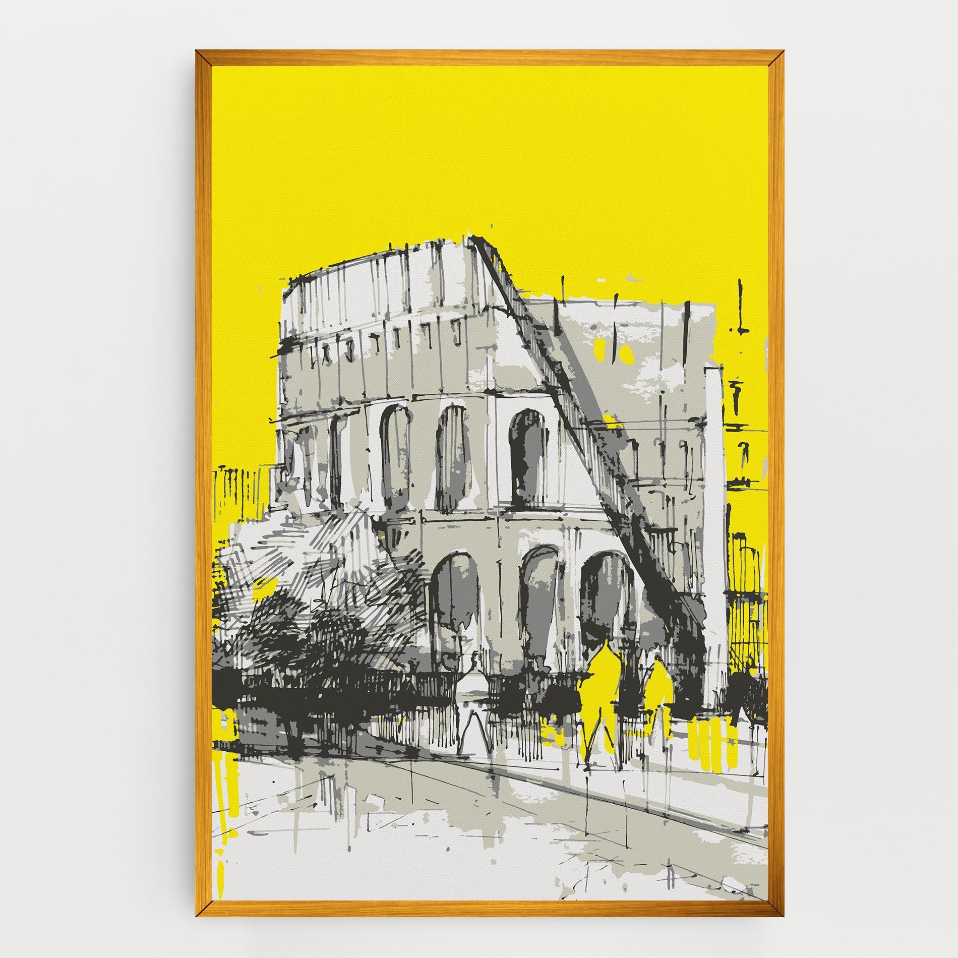 Obraz na Płótnie Yellow Colosseum mockup 0