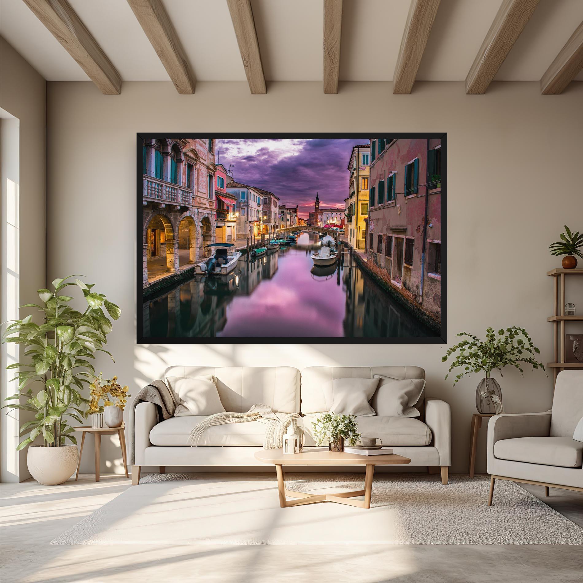 Obraz na Płótnie Purple Light Venecia mockup 6