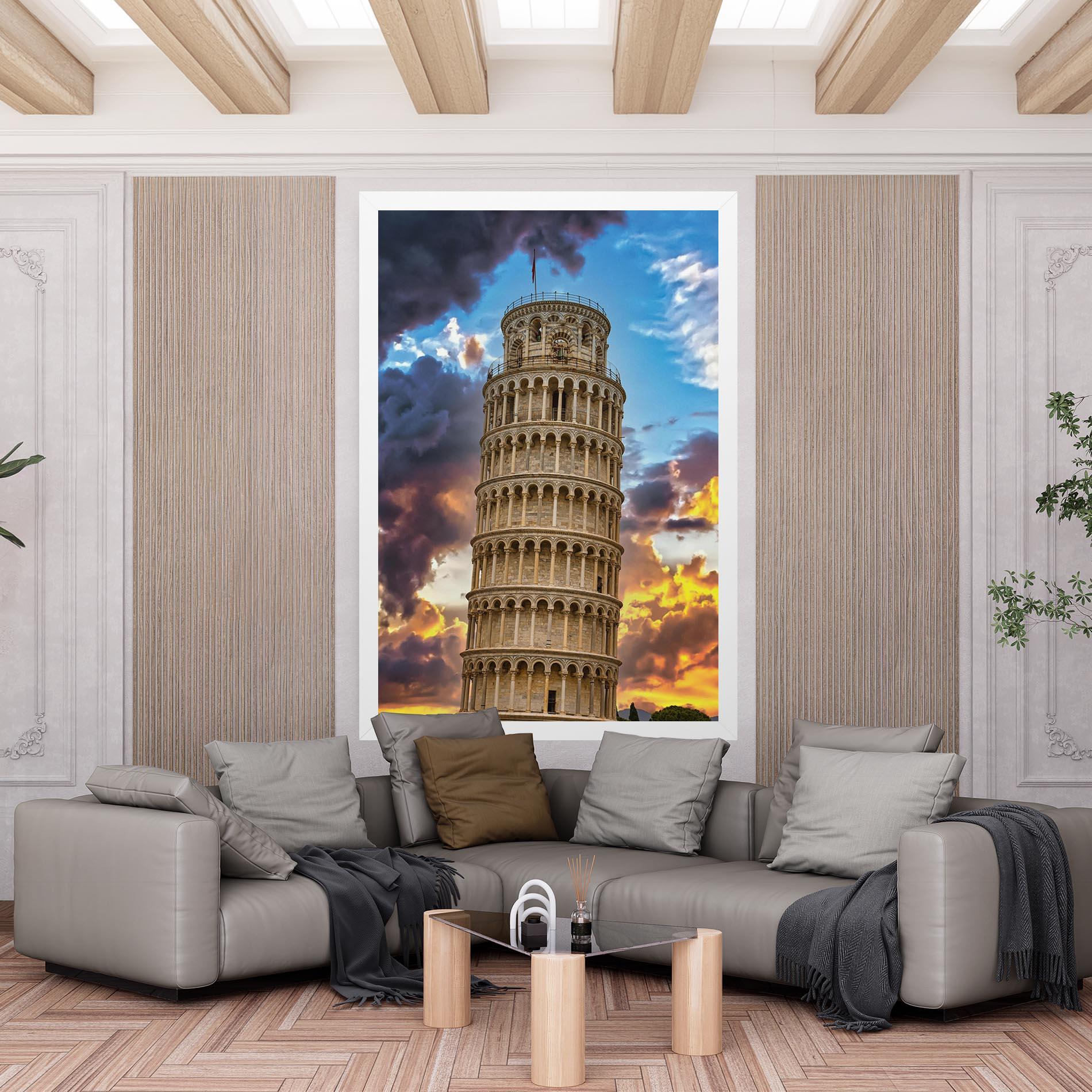 Obraz na Płótnie Tower Of Pisa Sunset mockup 6