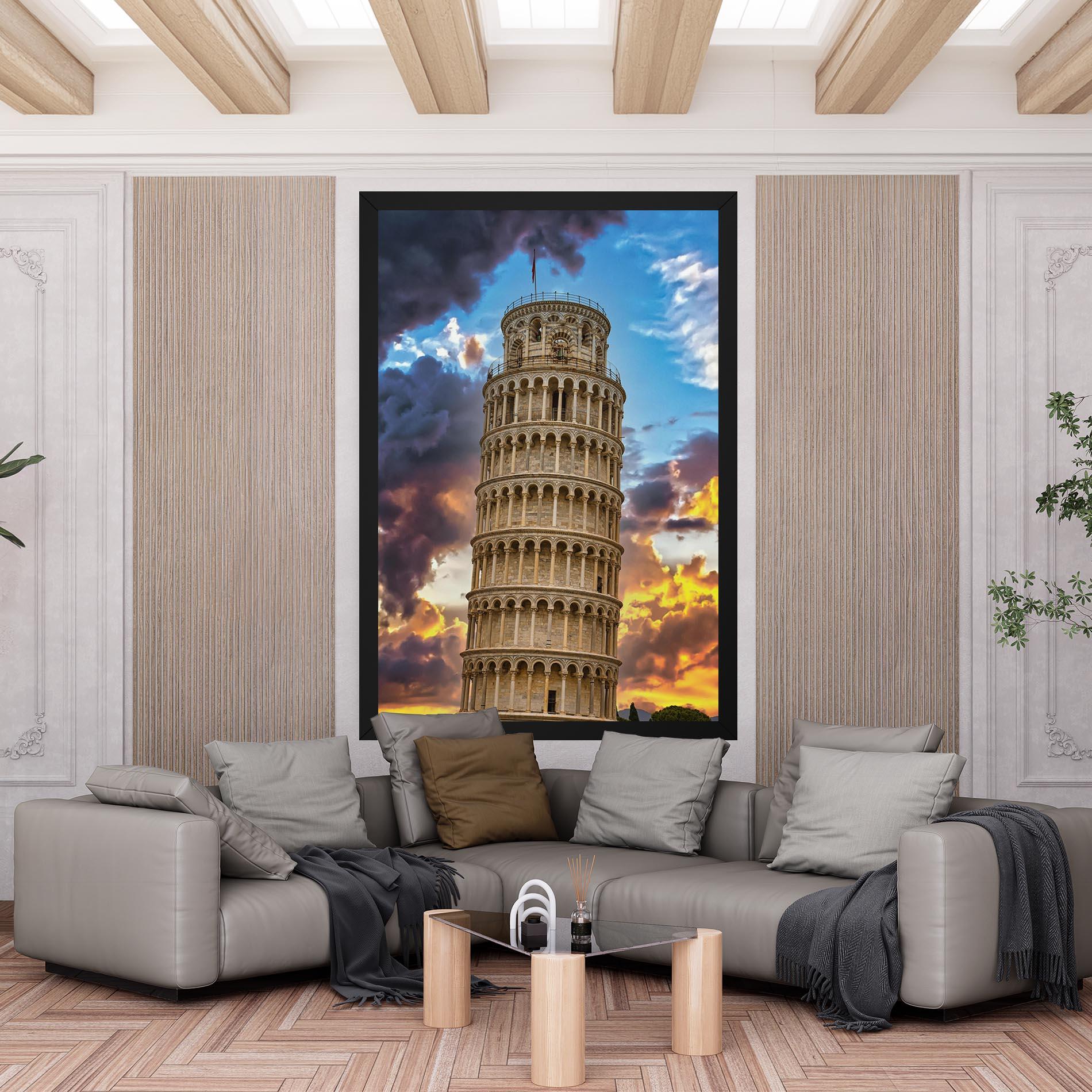 Obraz na Płótnie Tower Of Pisa Sunset mockup 6