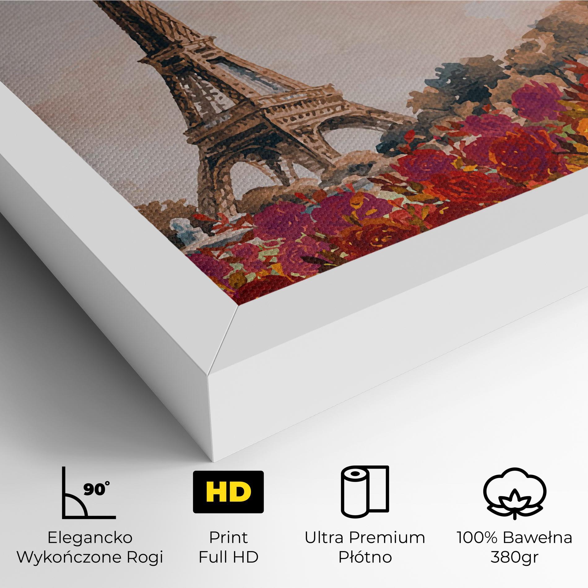 Obraz na Płótnie Eiffel Tower Roses mockup 4