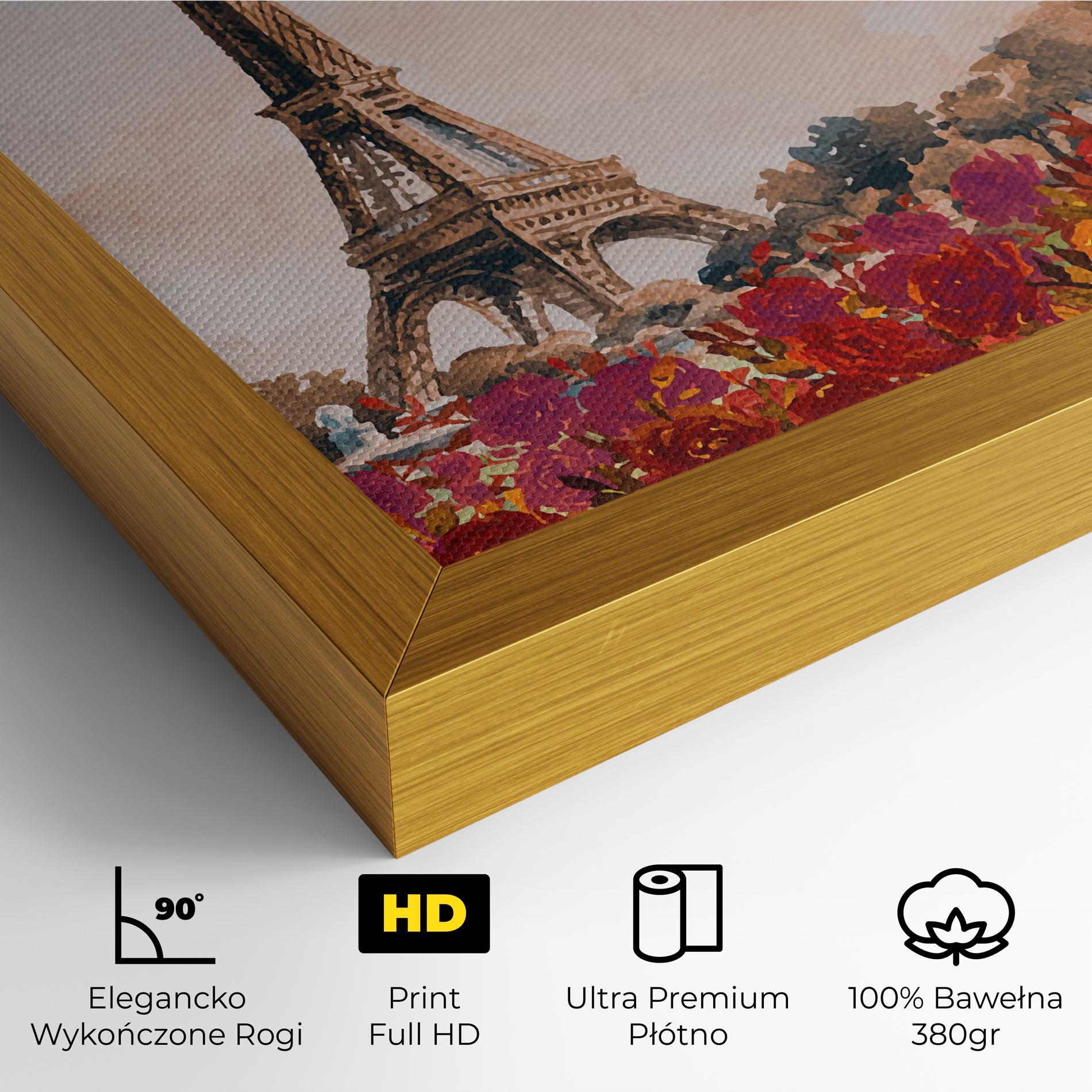 Obraz na Płótnie Eiffel Tower Roses mockup 4