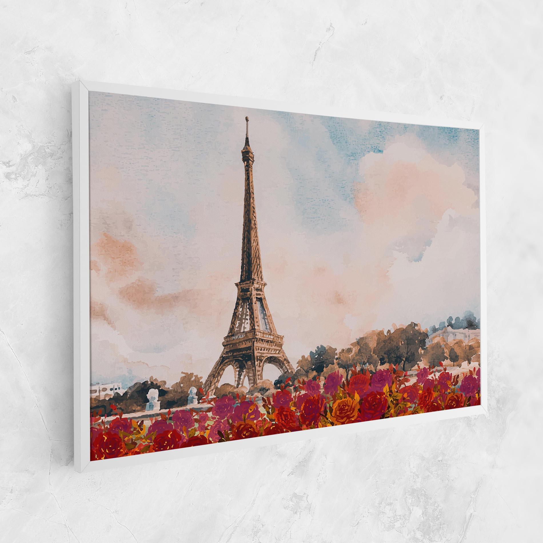 Obraz na Płótnie Eiffel Tower Roses mockup 1