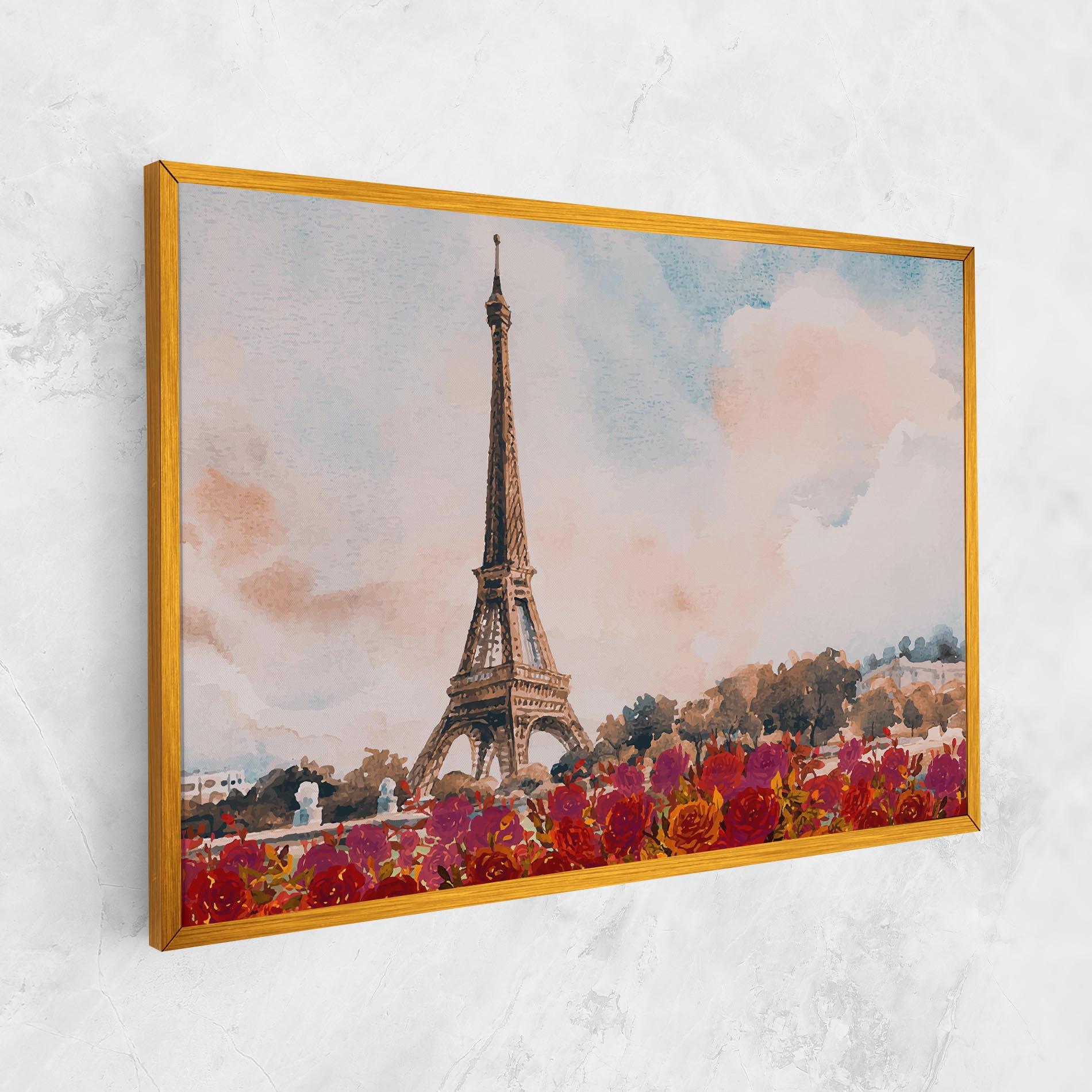 Obraz na Płótnie Eiffel Tower Roses mockup 1