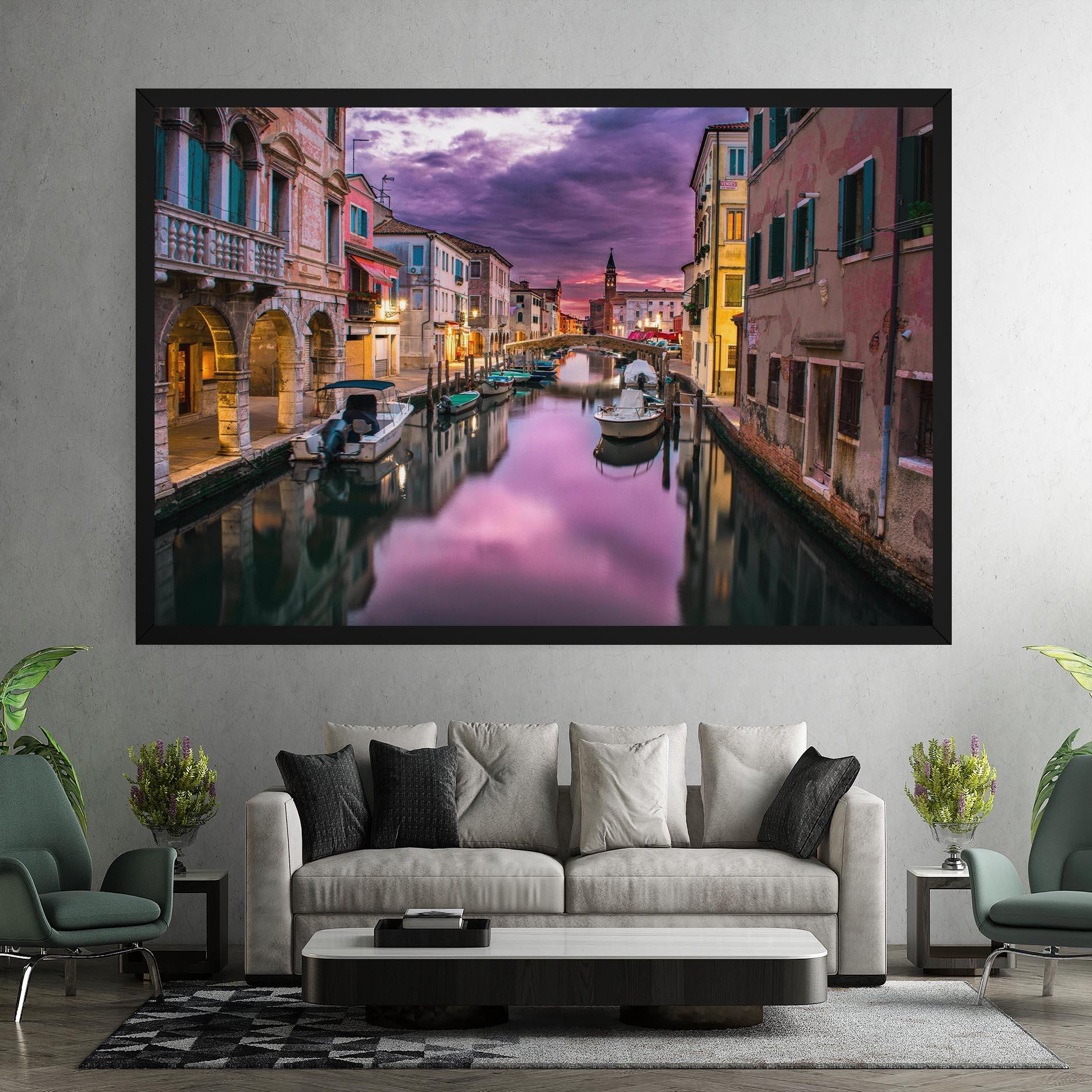 Obraz na Płótnie Purple Light Venecia mockup 7