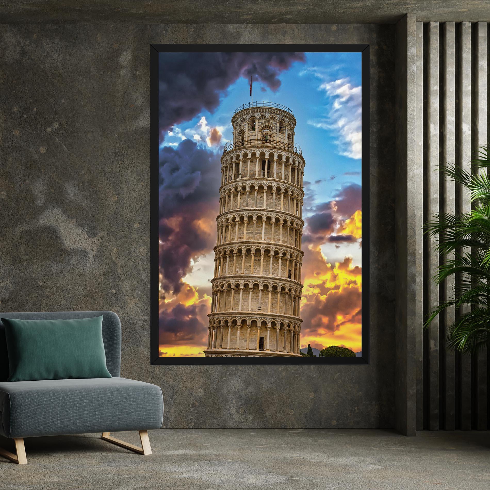 Obraz na Płótnie Tower Of Pisa Sunset mockup 7