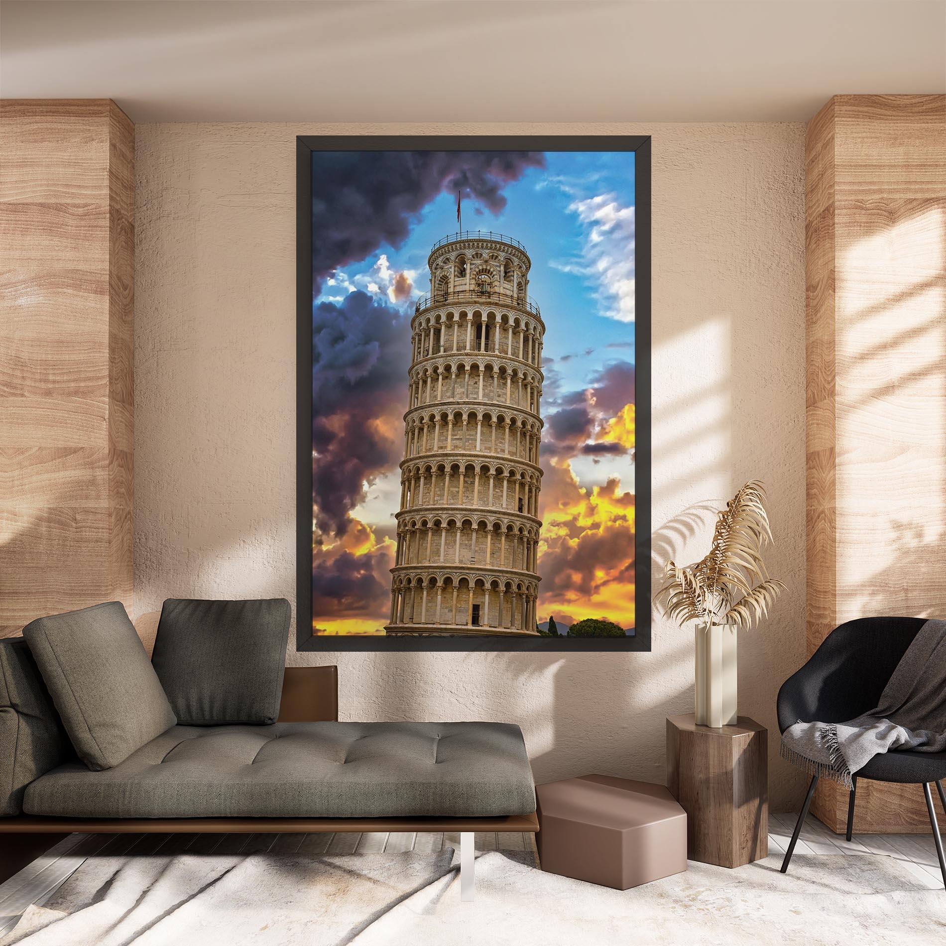 Obraz na Płótnie Tower Of Pisa Sunset mockup 8