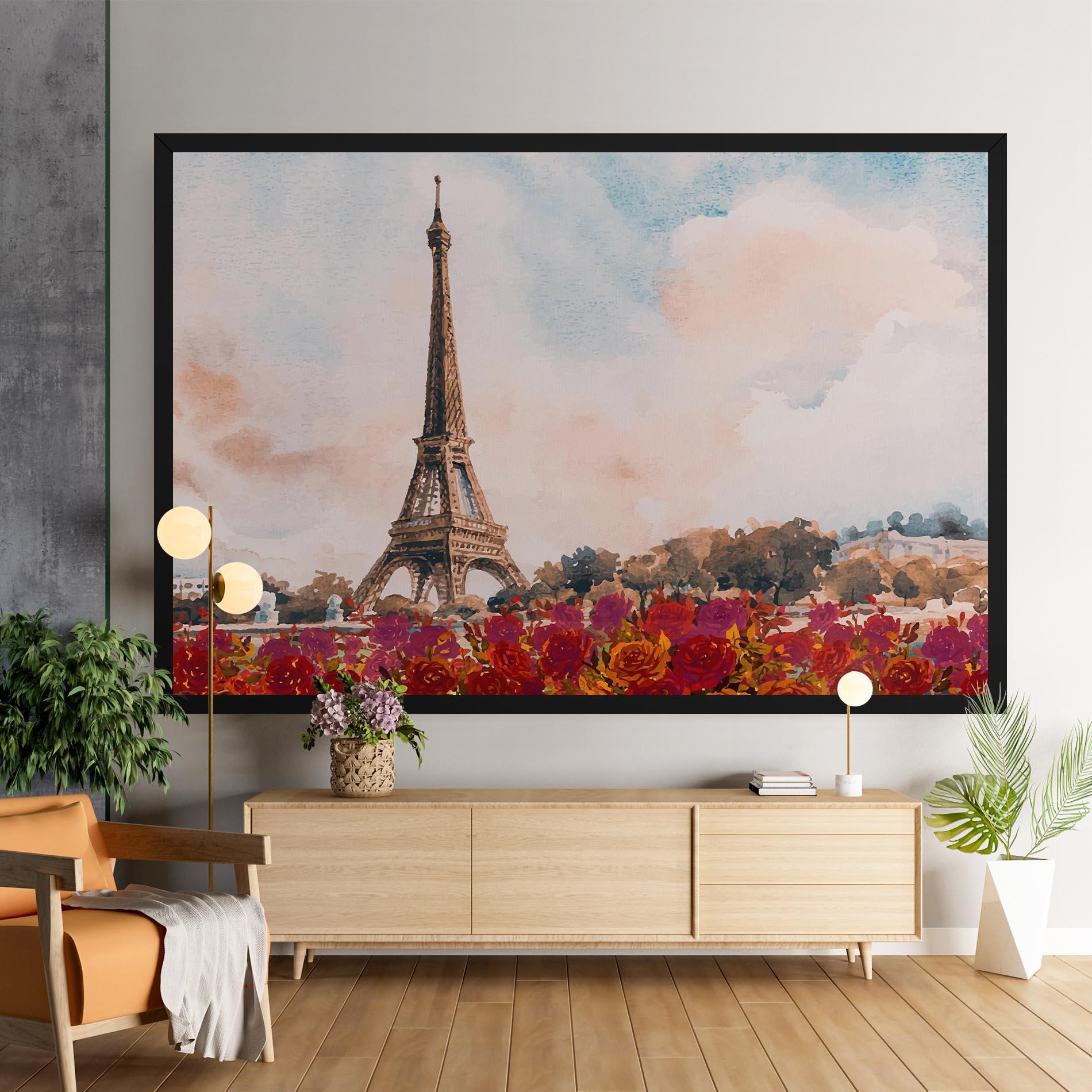 Obraz na Płótnie Eiffel Tower Roses mockup 9