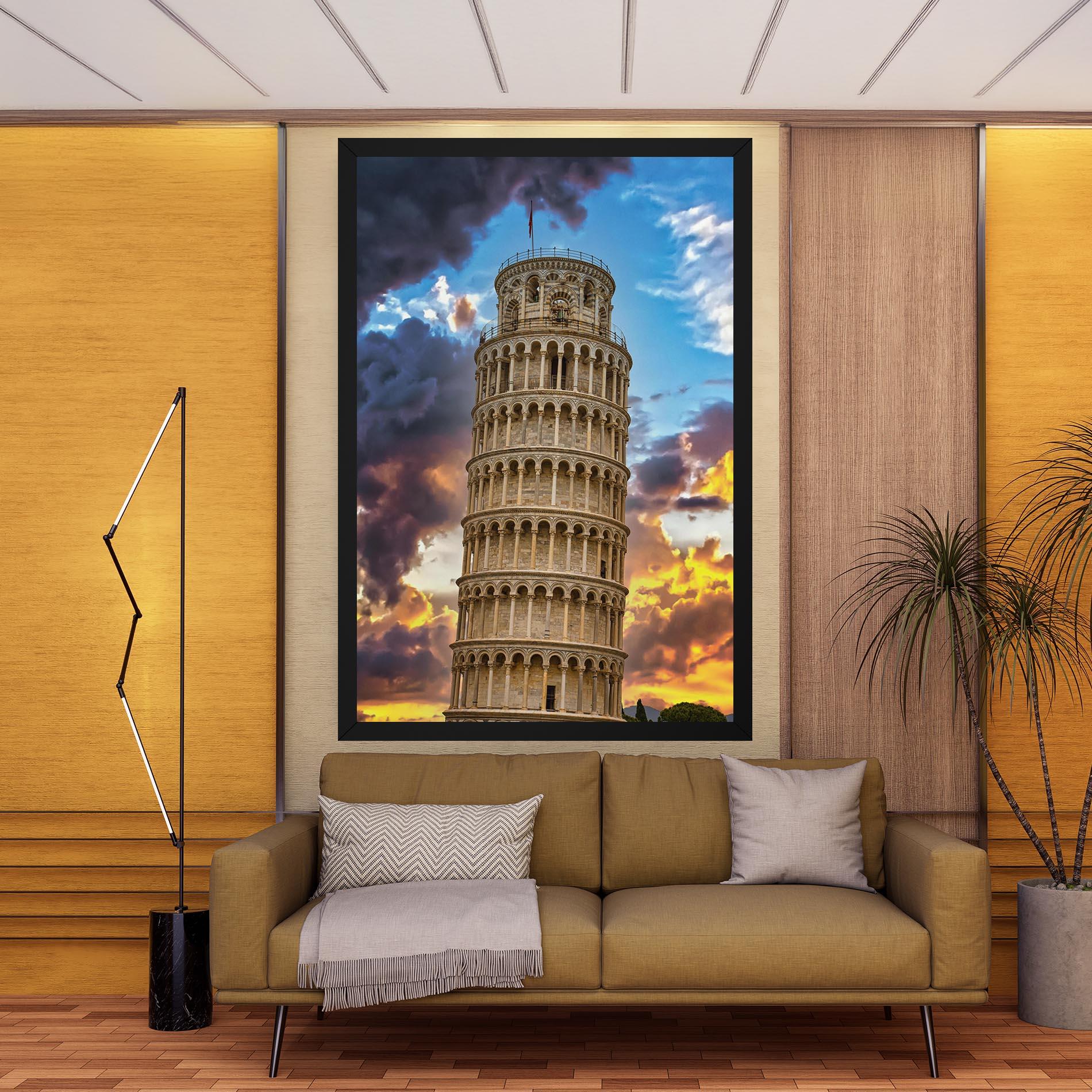 Obraz na Płótnie Tower Of Pisa Sunset mockup 9
