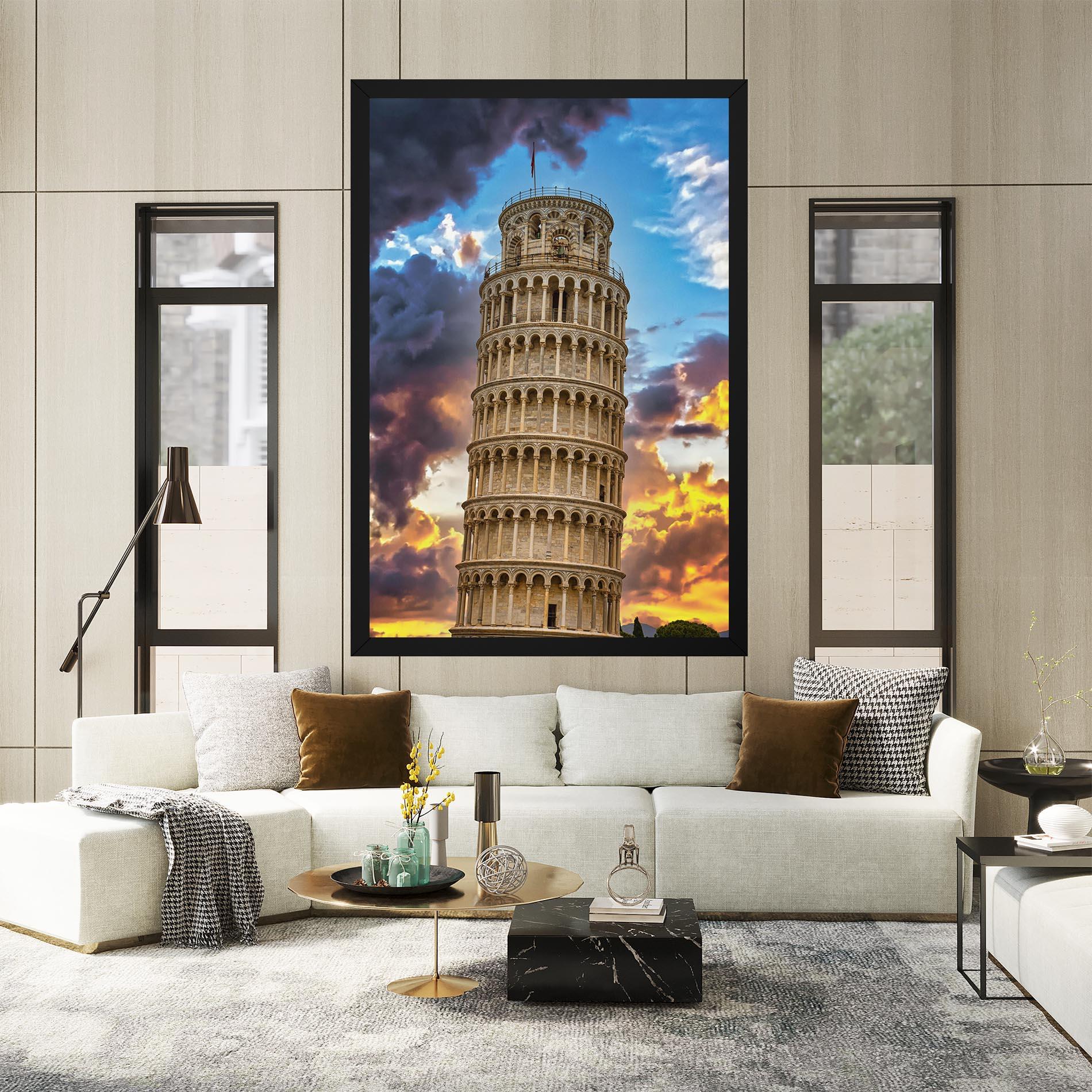 Obraz na Płótnie Tower Of Pisa Sunset mockup 2