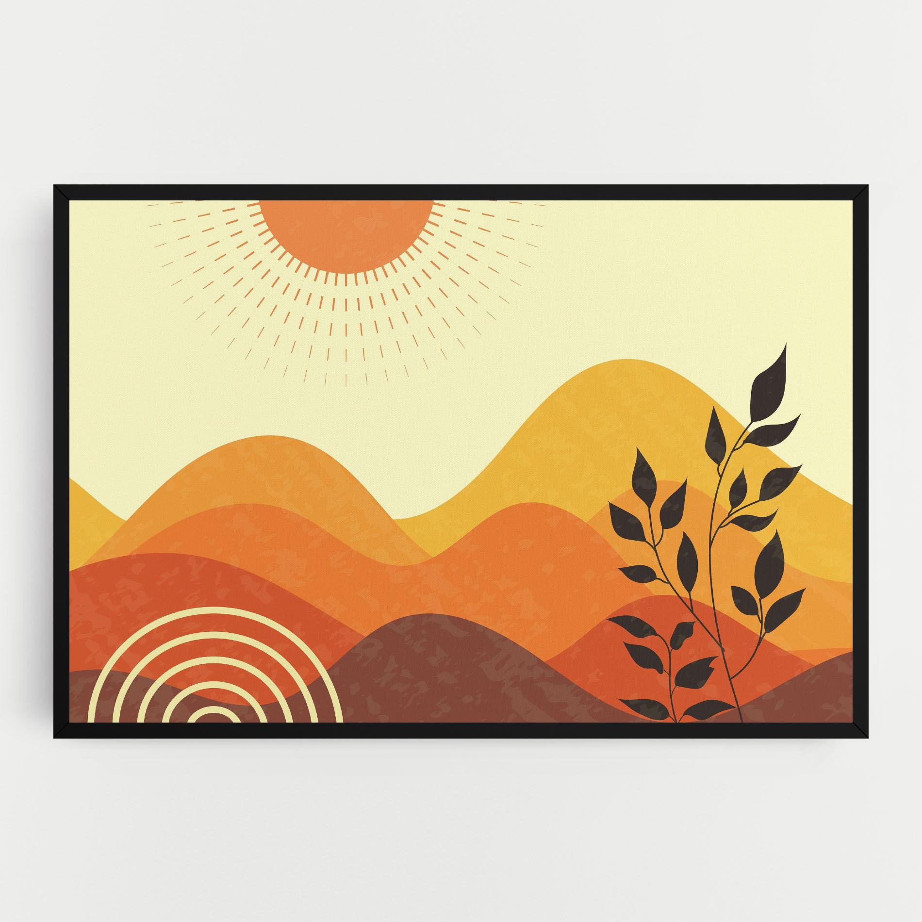 Obraz na Płótnie Minimalist Sunset Art mockup 0
