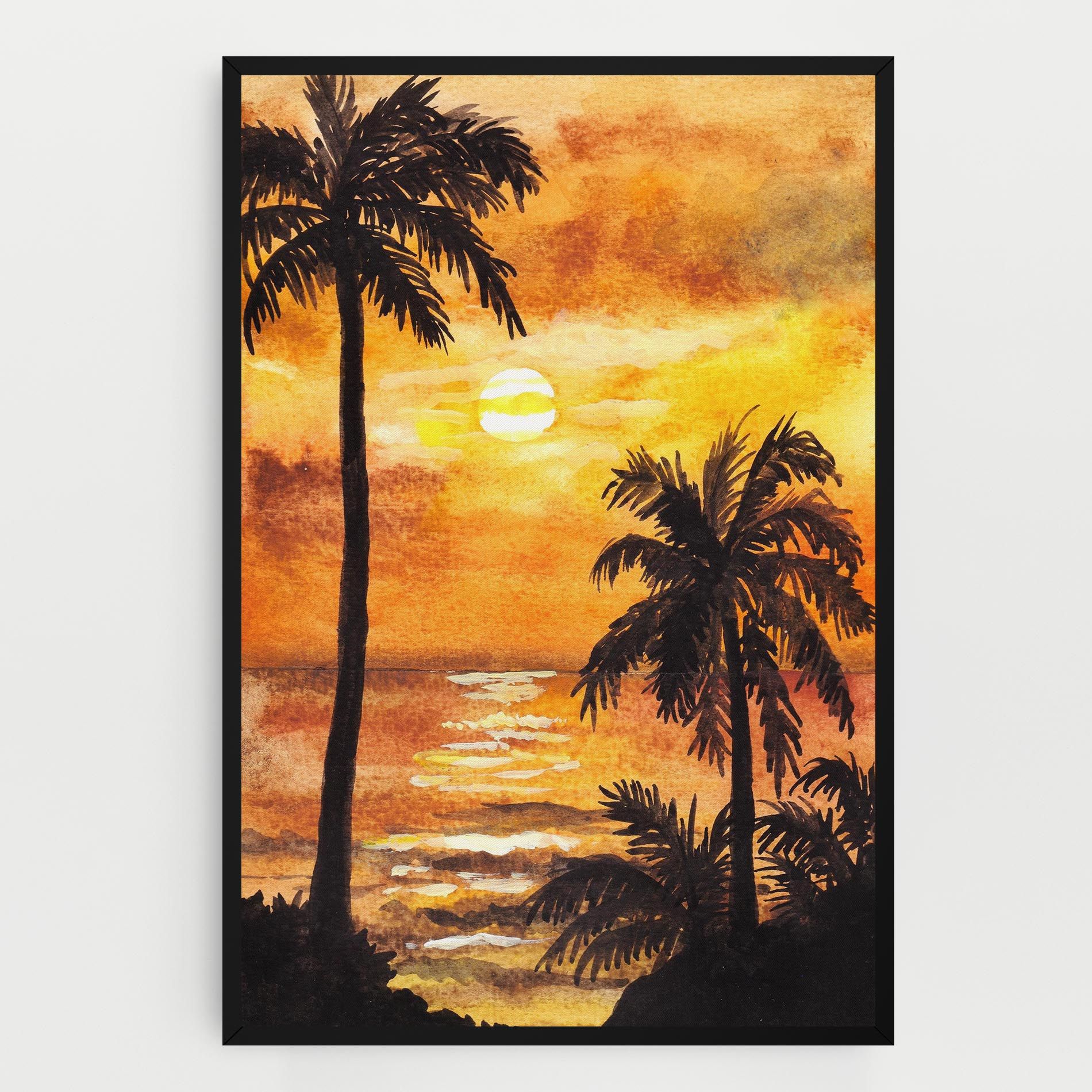 Watercolor Painting Sunrise mockup 0