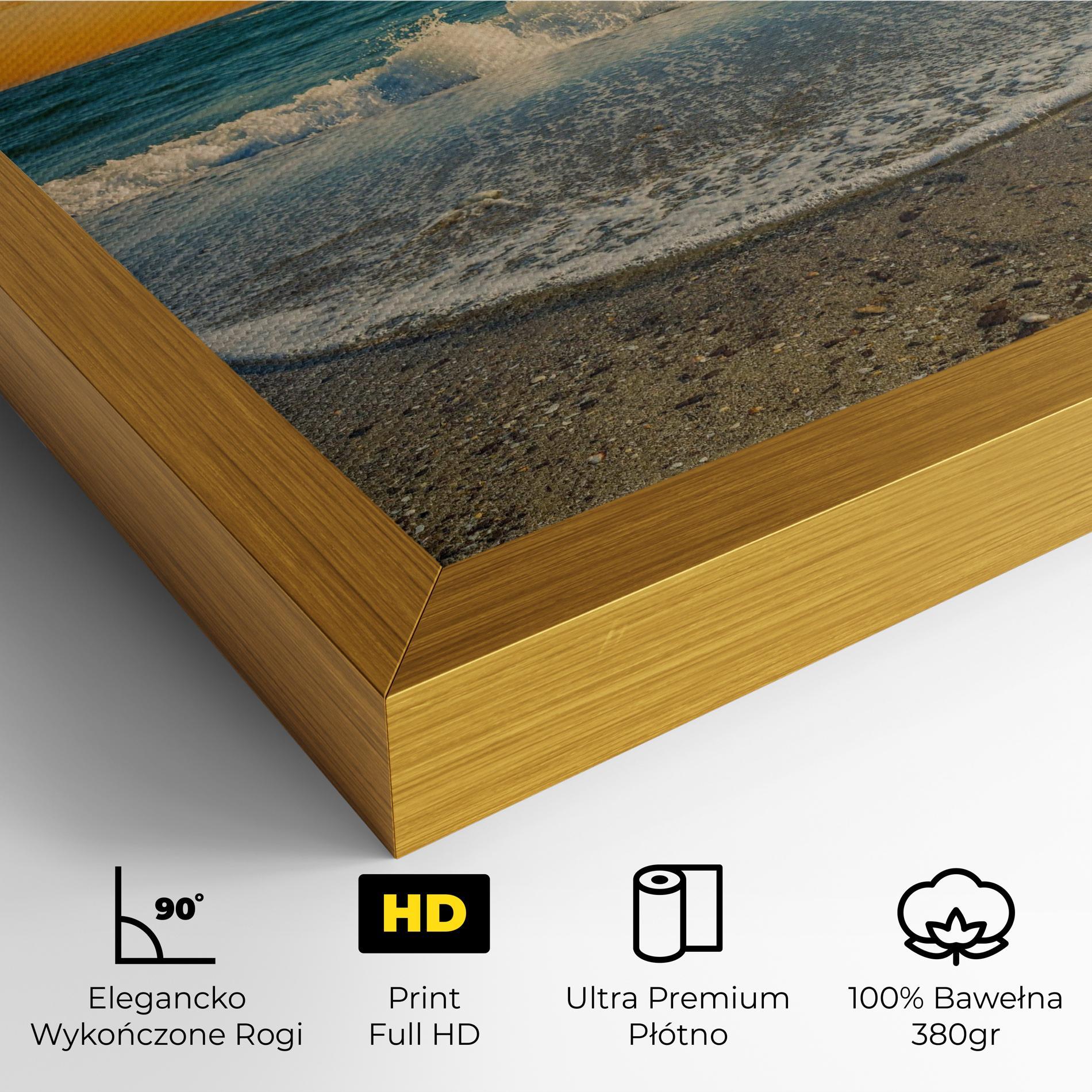 Obraz na Płótnie Beach Dramatic Sunset mockup 4