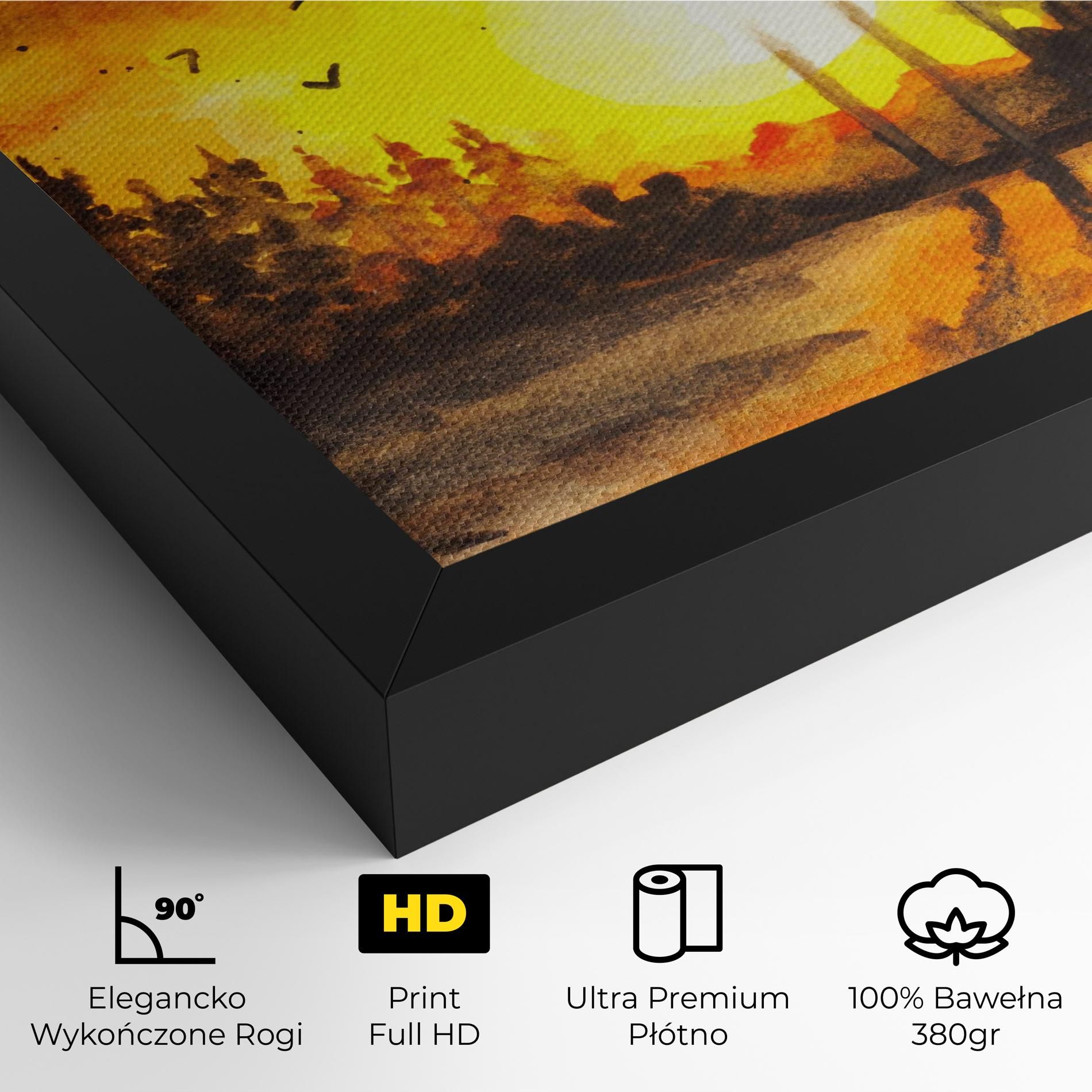 Watercolor Sunset Painting mockup 4