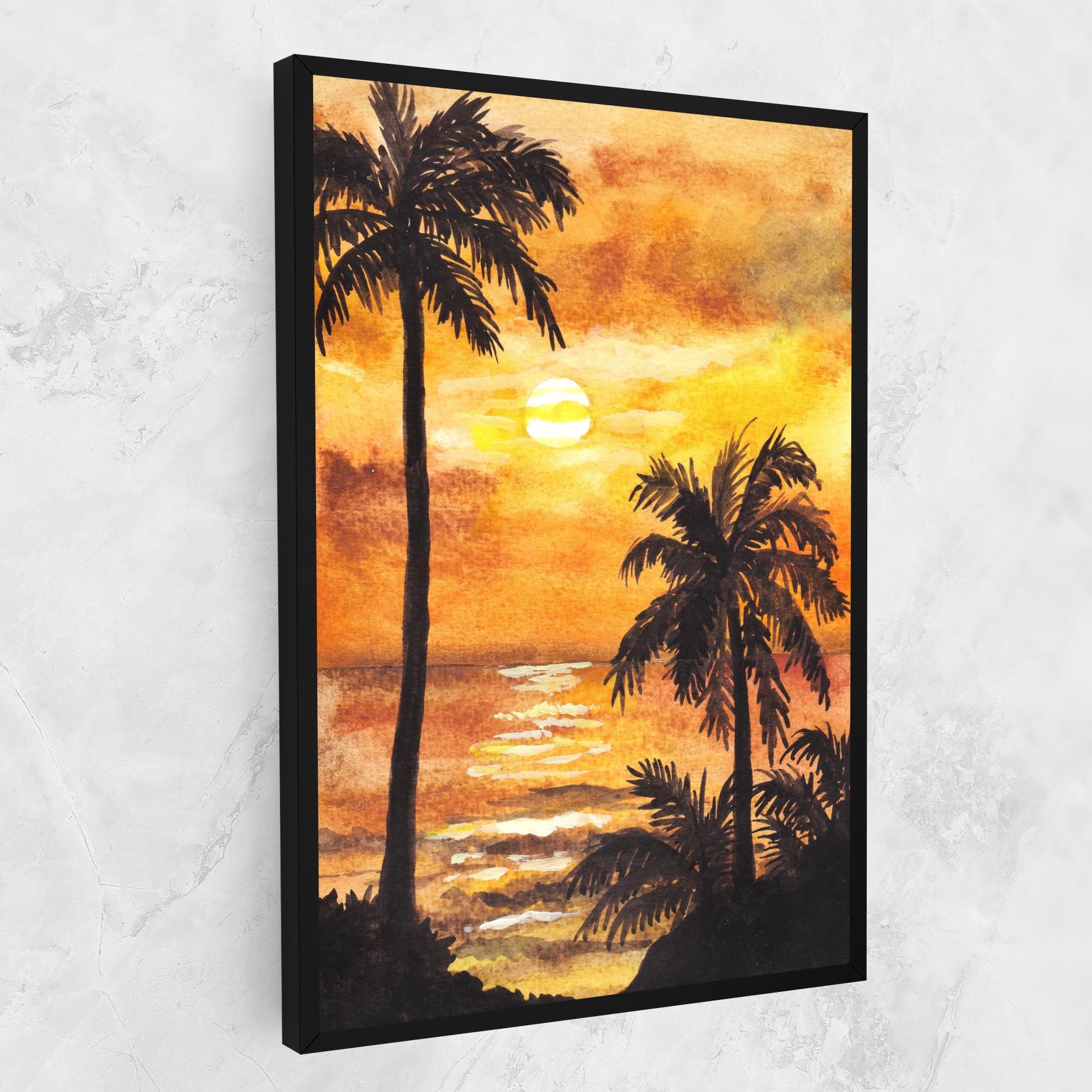 Watercolor Painting Sunrise mockup 1