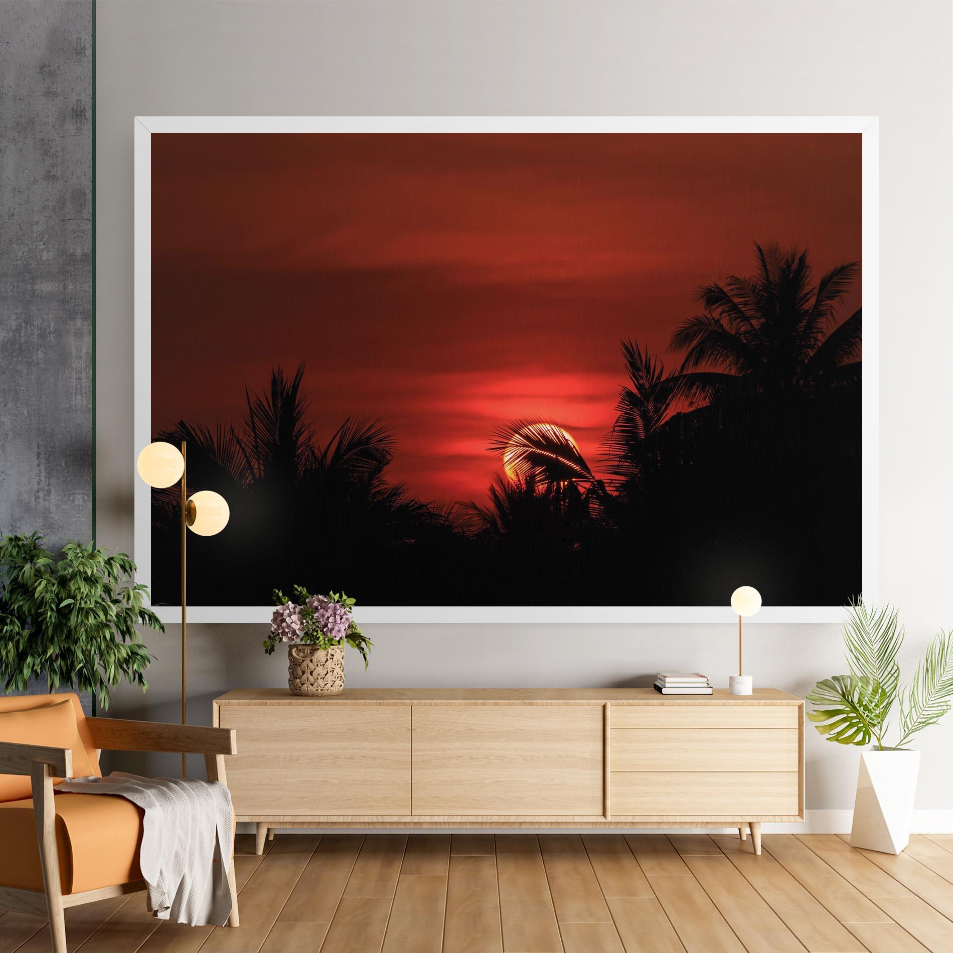 Obraz na Płótnie Coconuts Tree Sunset mockup 9