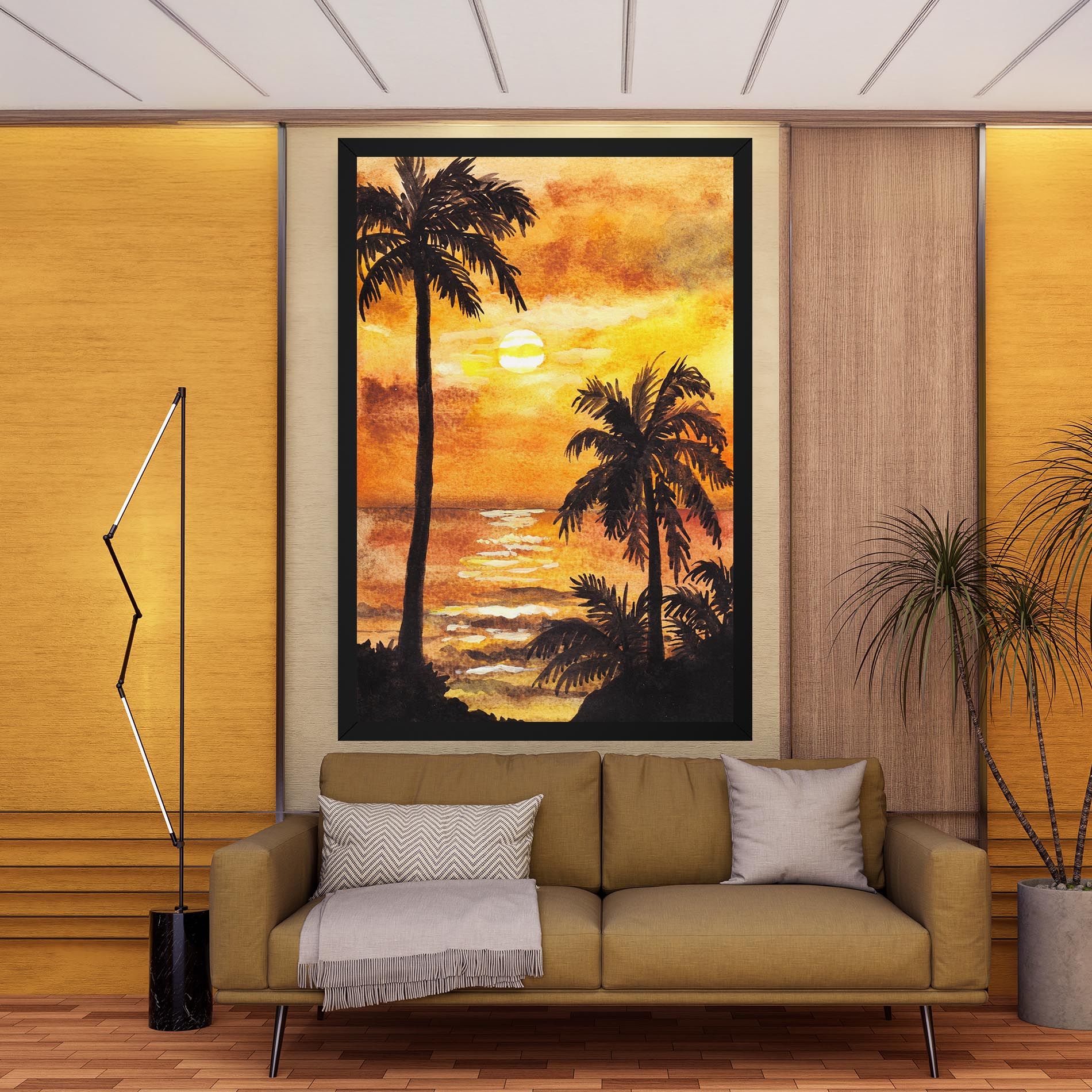 Watercolor Painting Sunrise mockup 9