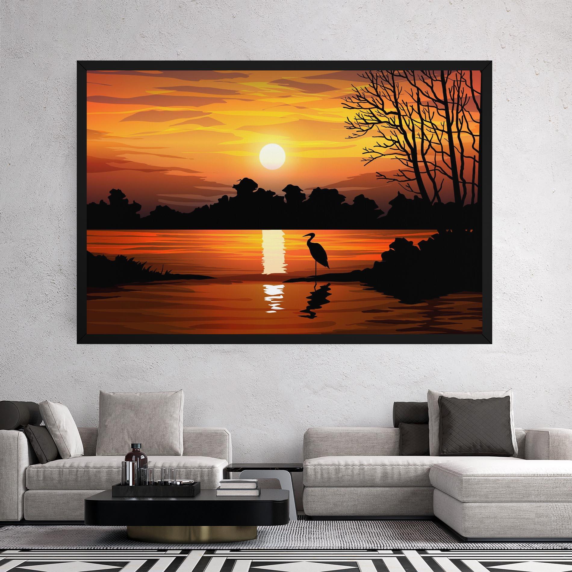 Obraz na Płótnie Sunset Land mockup 2