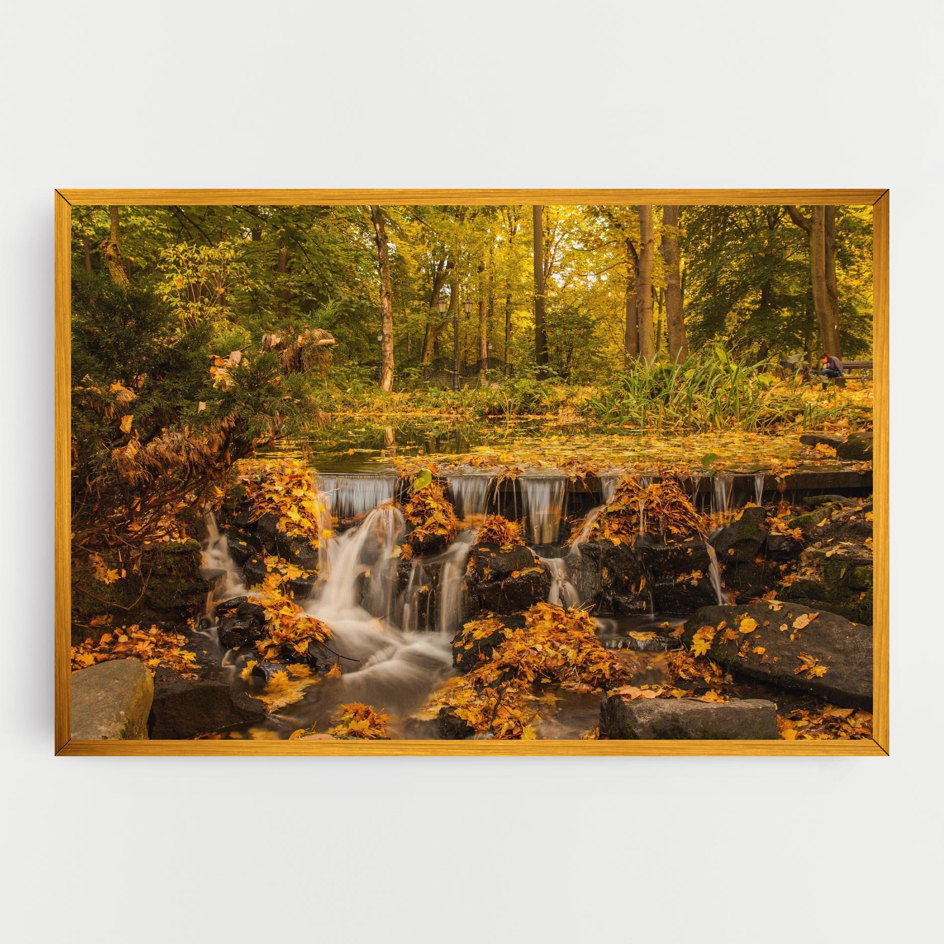 Obraz na Płótnie Autumn Pretty Waterfall mockup 0