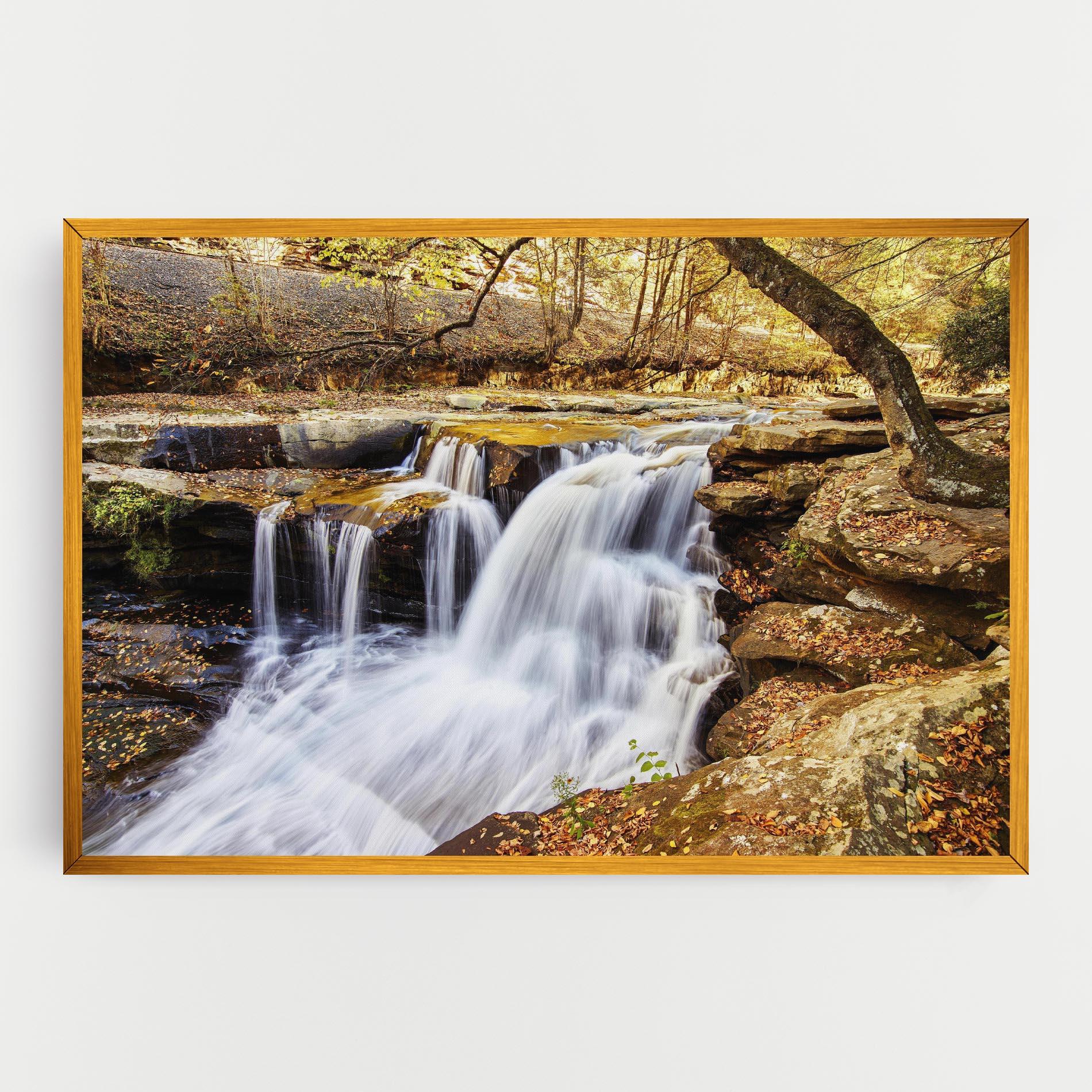 Obraz na Płótnie Pretty Autumn Waterfall mockup 0