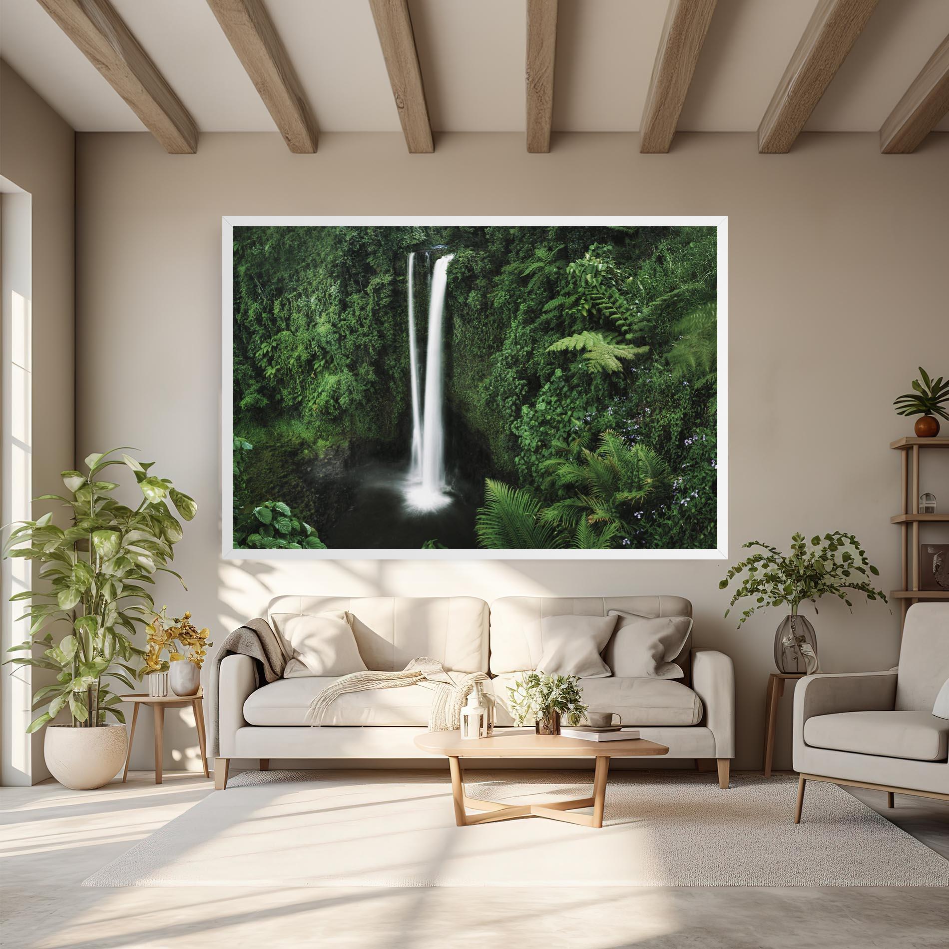 Obraz na Płótnie Green Nature Waterfall mockup 6