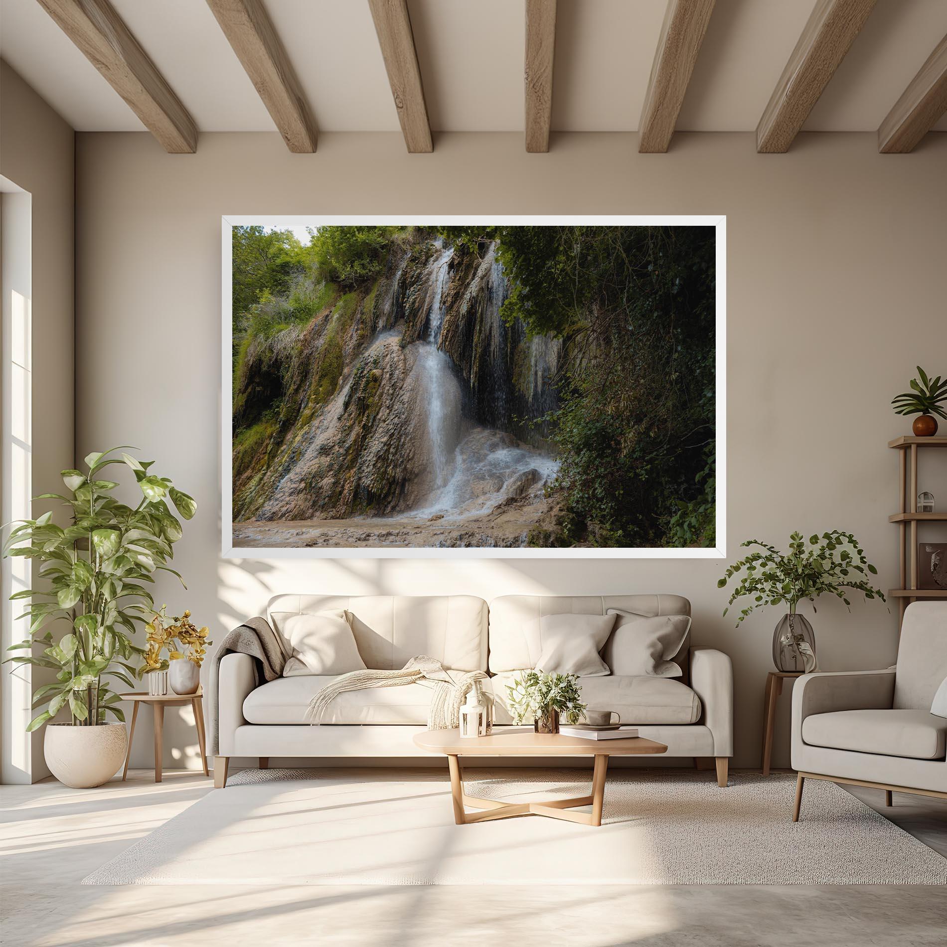 Obraz na Płótnie Pretty Waterfall Forest mockup 6